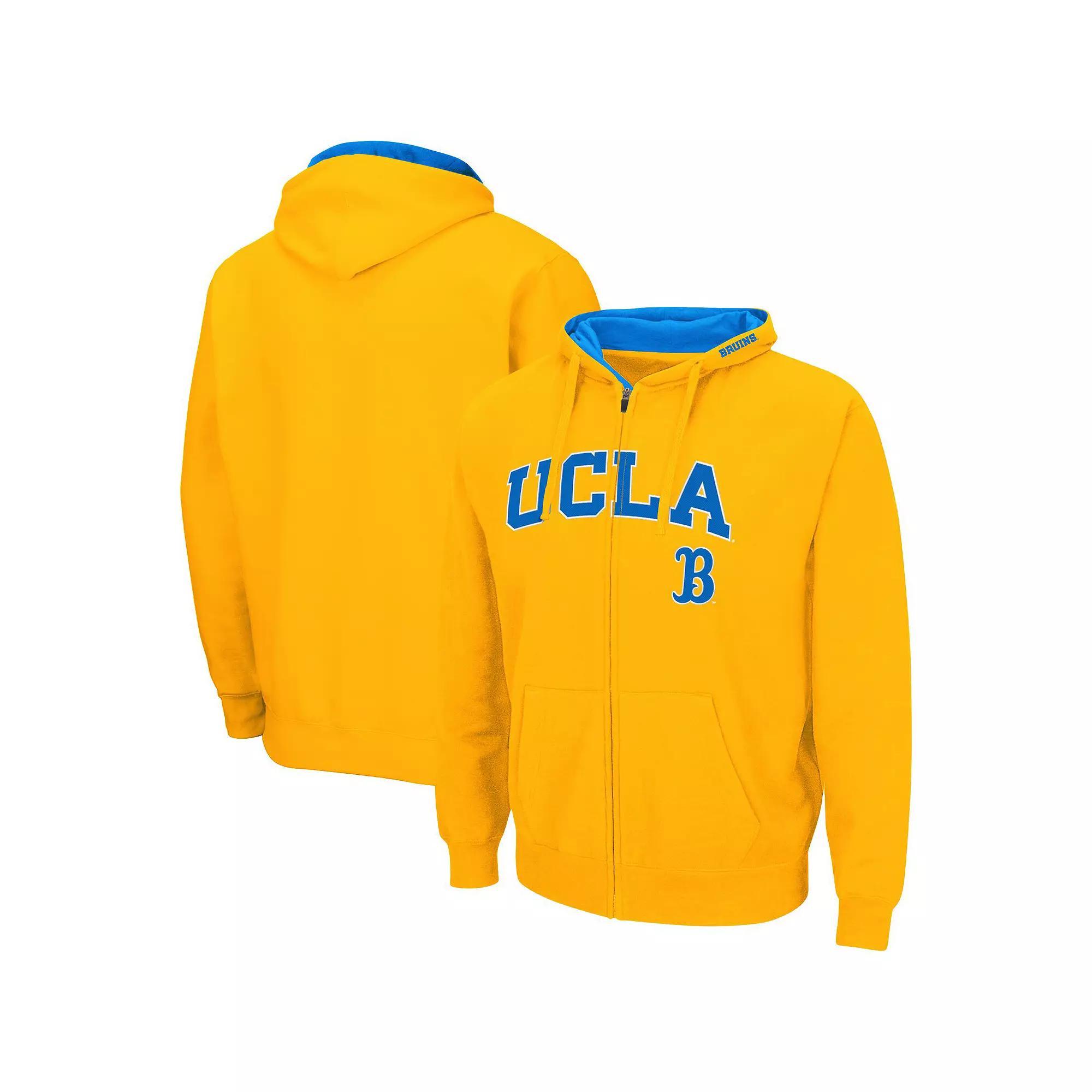 Men's Colosseum Gold UCLA Bruins Arch & Logo 3.0 Full-Zip Hoodie,  Product Image