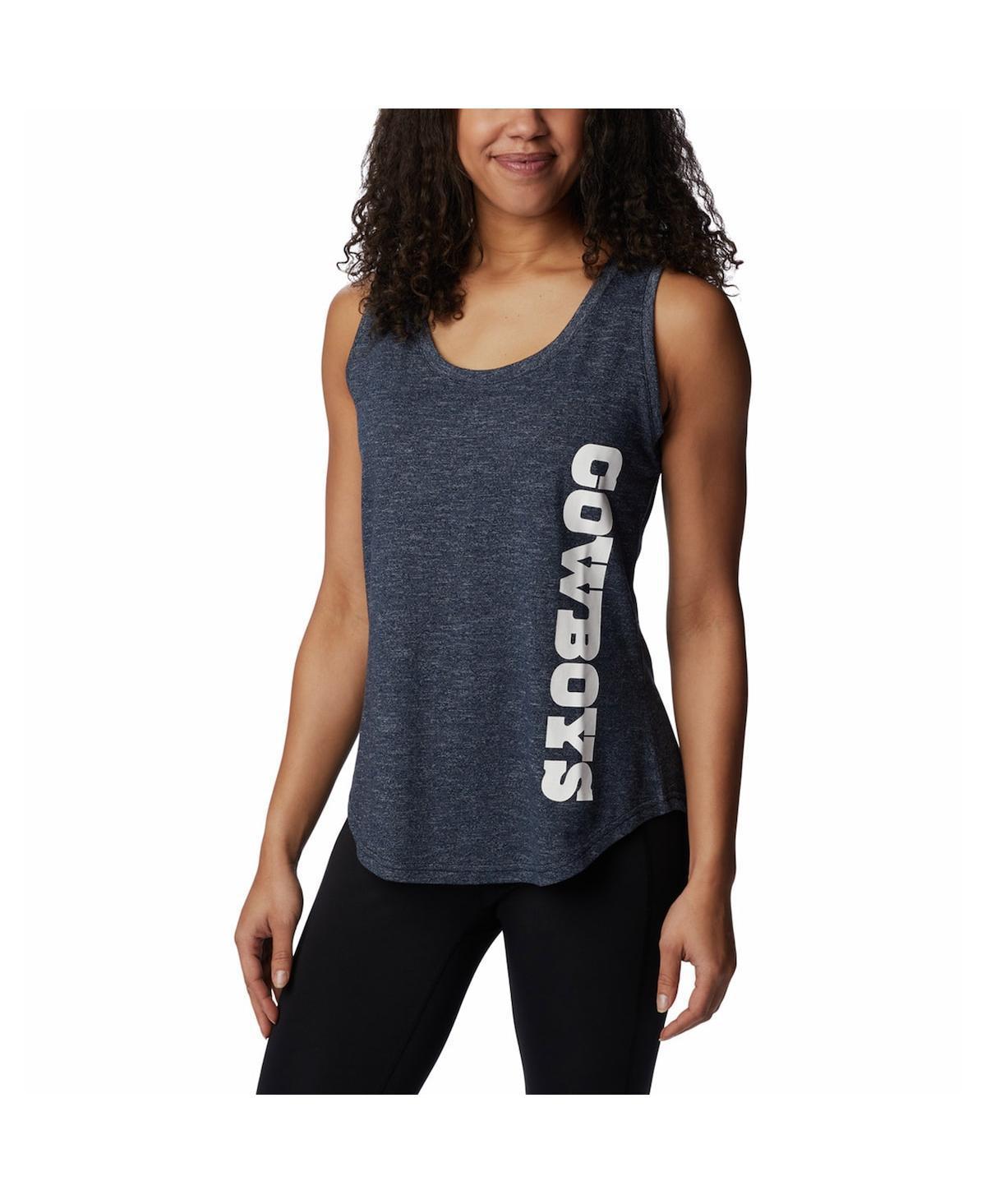 Women's Columbia Navy Dallas Cowboys Cades Cape Omni-Wick Tri-Blend Tank Top, Size: Medium, Blue Product Image