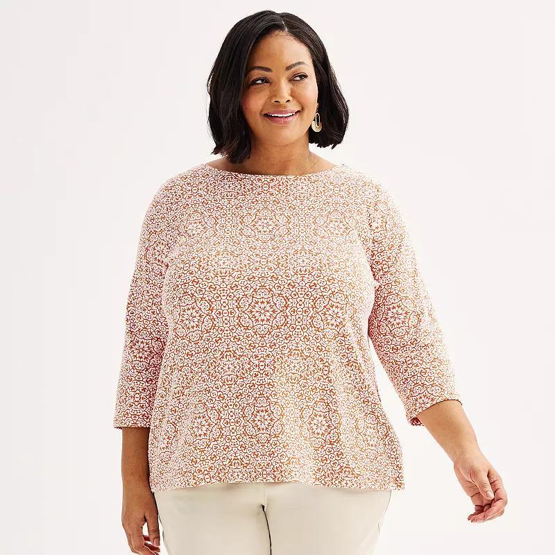 Plus Size Croft & Barrow Boatneck Top, Womens Product Image