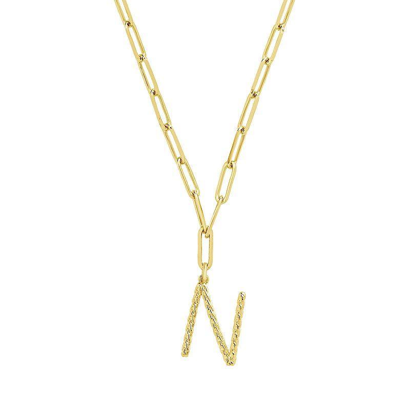 MC Collective Braided Initial Pendant Necklace, Womens Gold Tone X Product Image