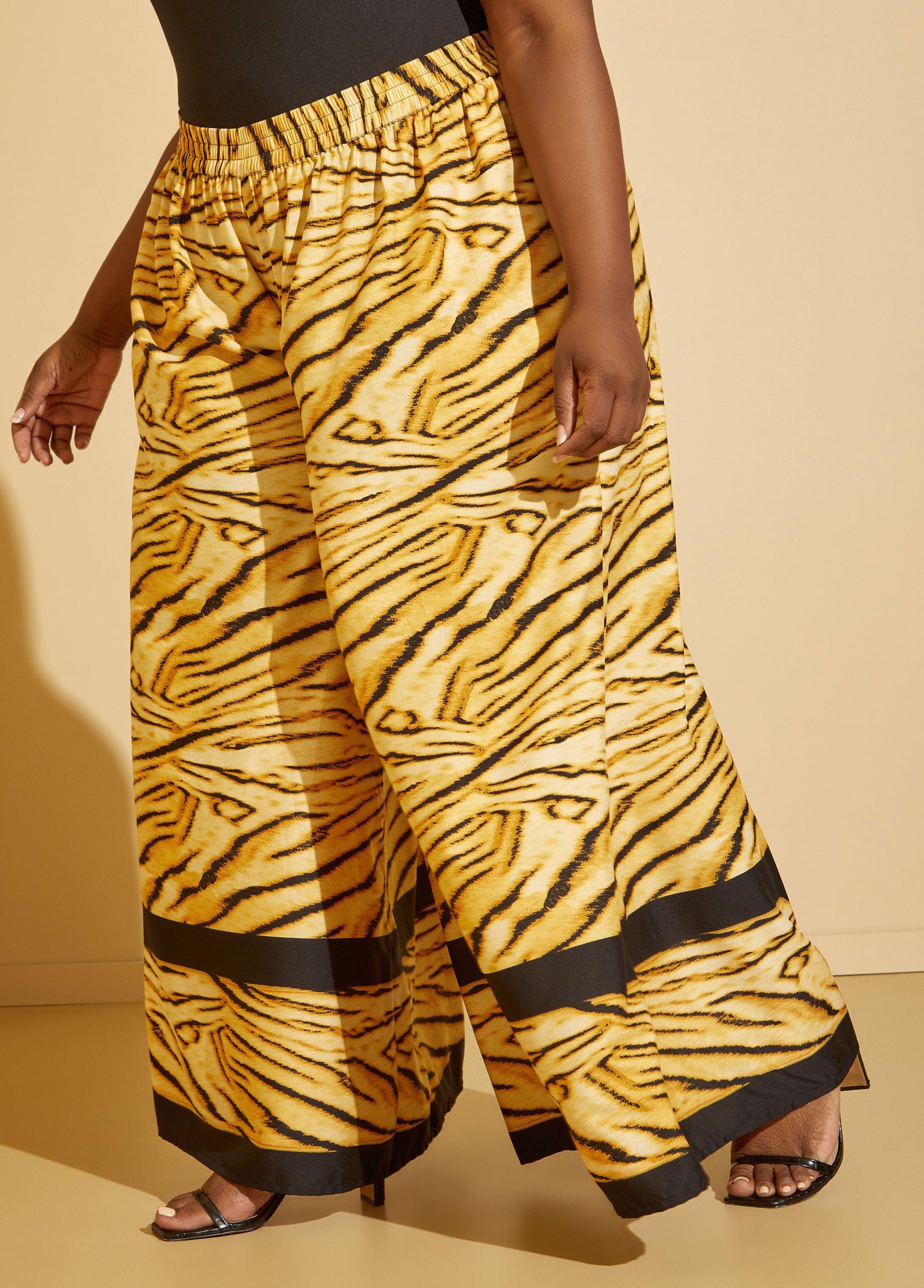 Tiger Print Wide Leg Pants Product Image