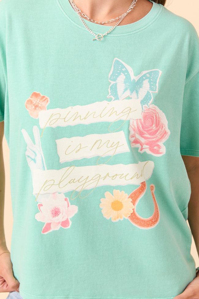 Pinning Is My Playground Mint Graphic Tee Product Image