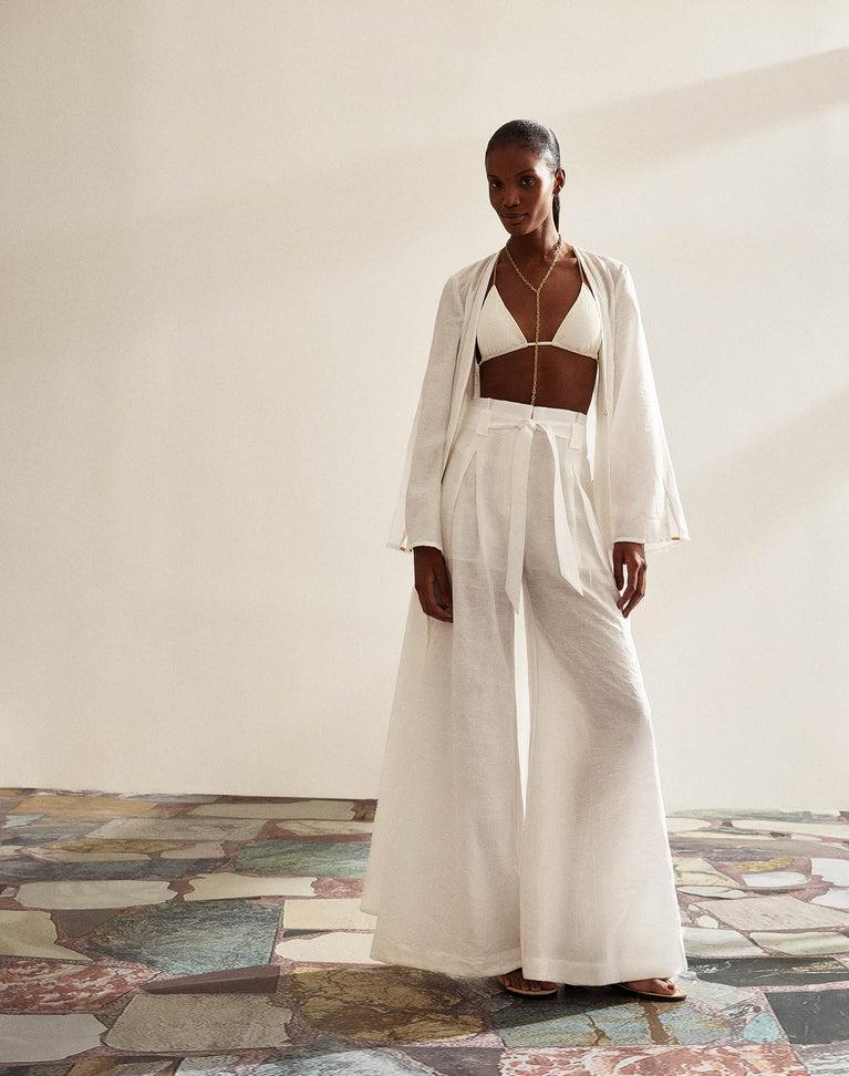 Lys Halter Top - Off White Product Image