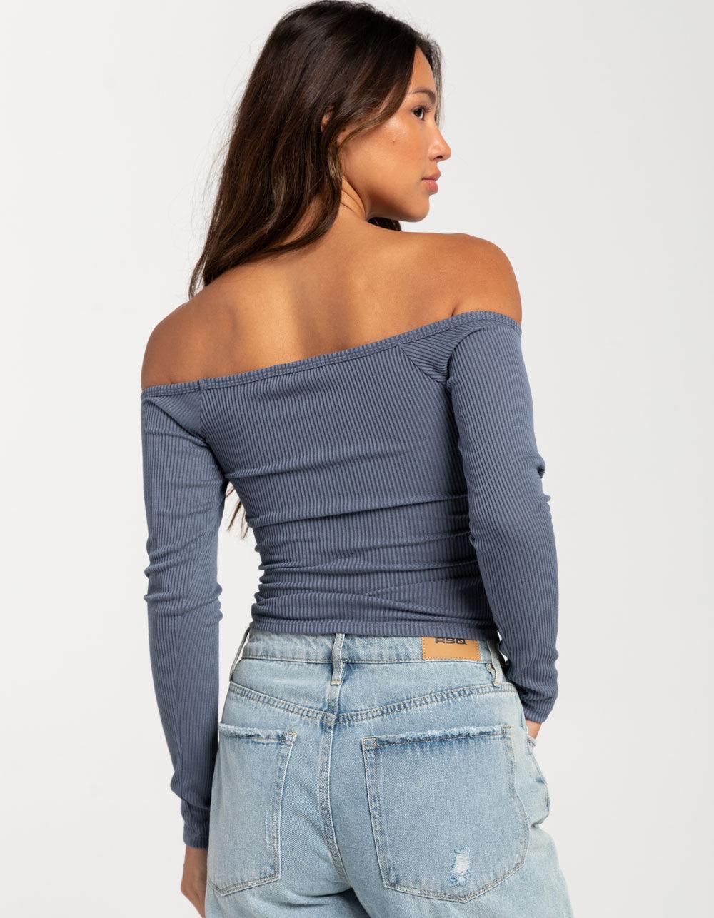 RSQ Womens Off Shoulder Long Sleeve Top Product Image