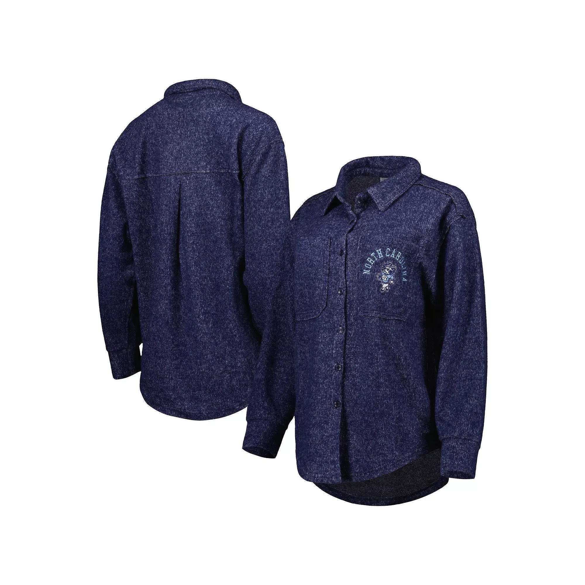 Women's Gameday Couture Navy North Carolina Tar Heels Switch It Up Tri-Blend Button-Up Shacket,  Product Image