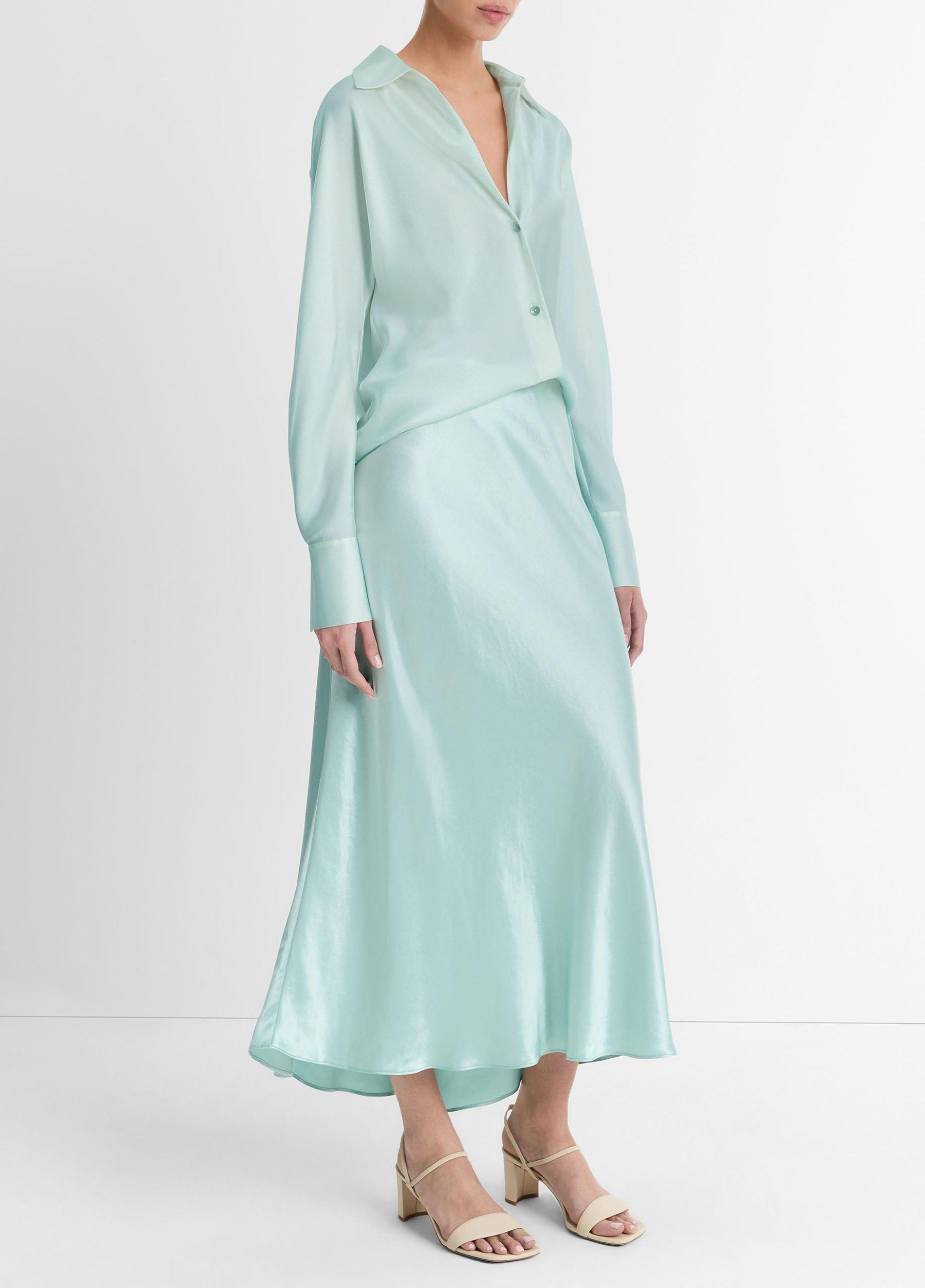 Lingerie-Detailed Satin Slip Skirt Product Image