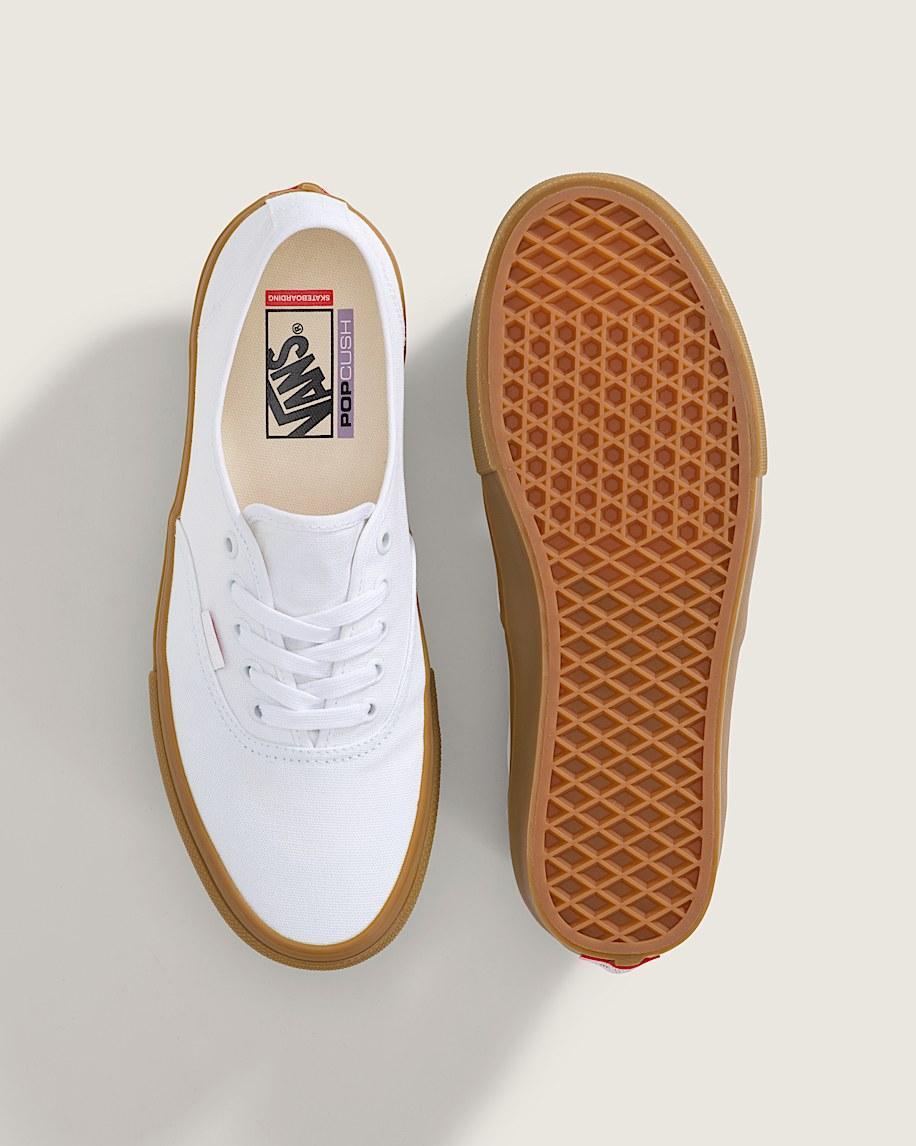 Skate Authentic Gum Shoe in White| Vans US Product Image