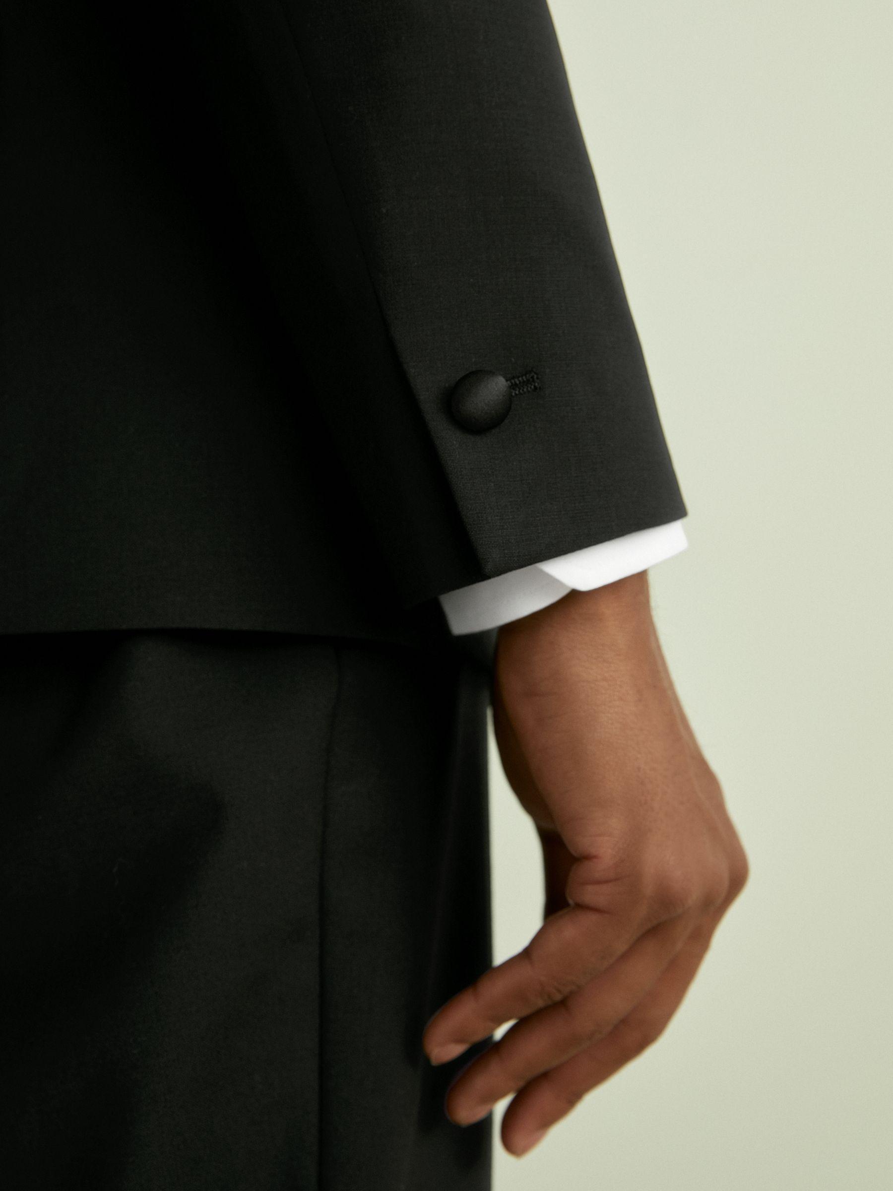 Regular Fit Single Breasted Tuxedo Jacket in Black Product Image