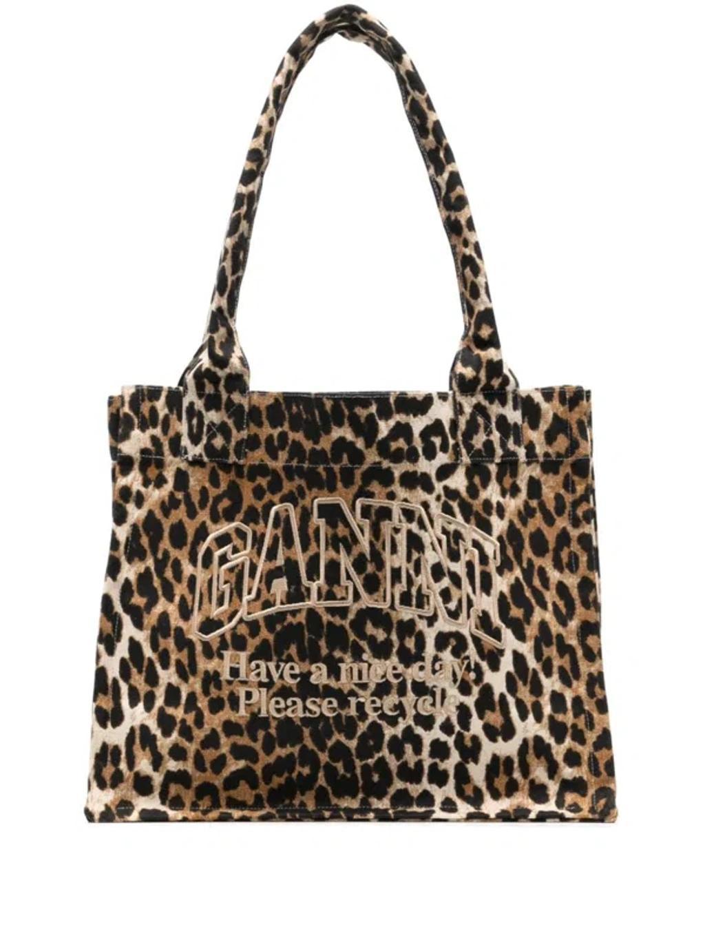 large leopard-print canvas tote bag Product Image