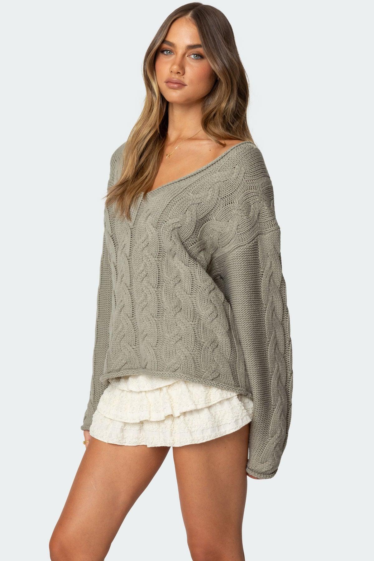 Inga Oversized Cable Knit Sweater Product Image