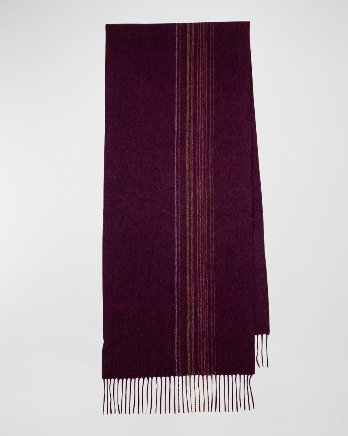 Men's Offset Striped Fringe Scarf Product Image