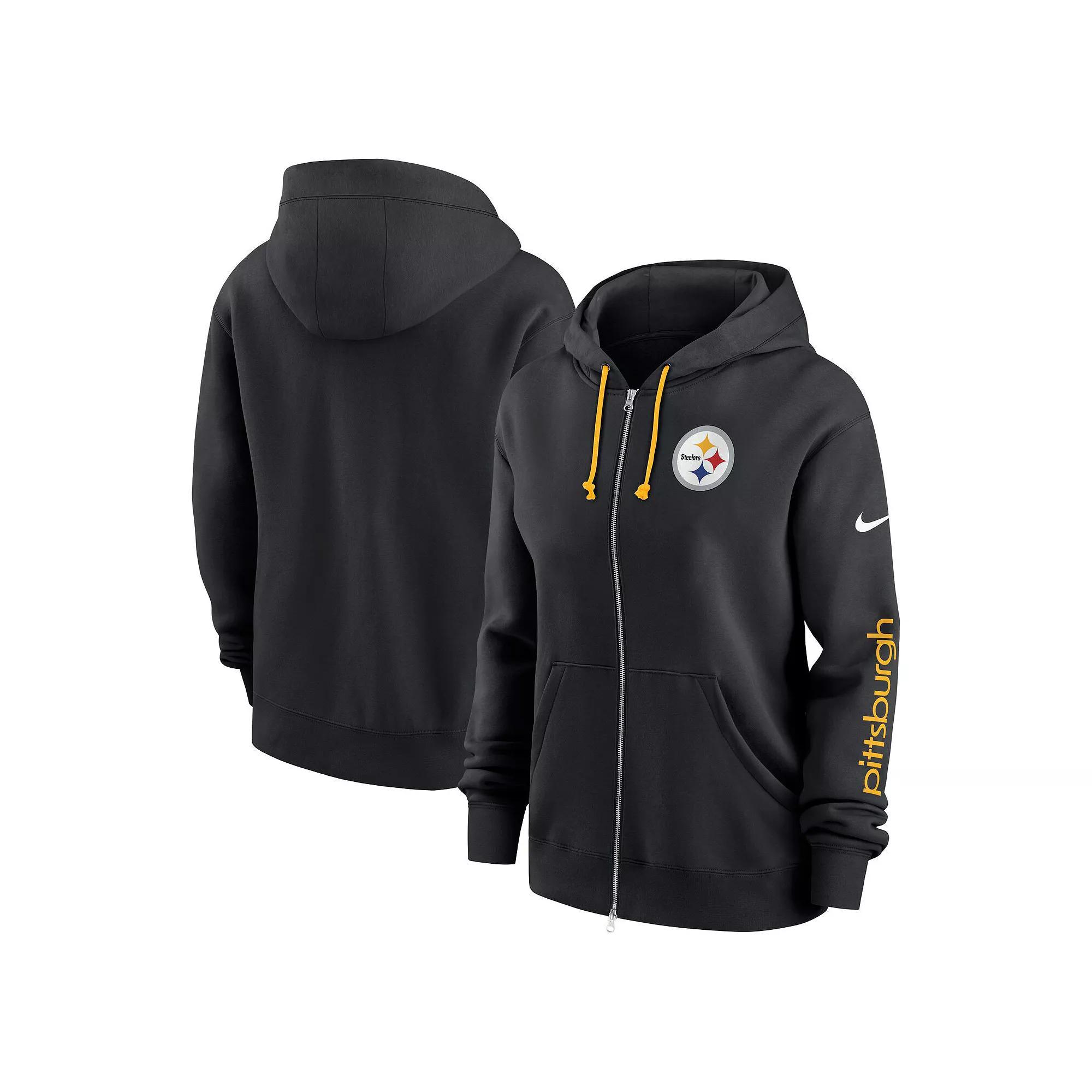 Women's Nike Black Pittsburgh Steelers Phoenix Hoodie Full-Zip Sweatshirt, Size: Large Product Image