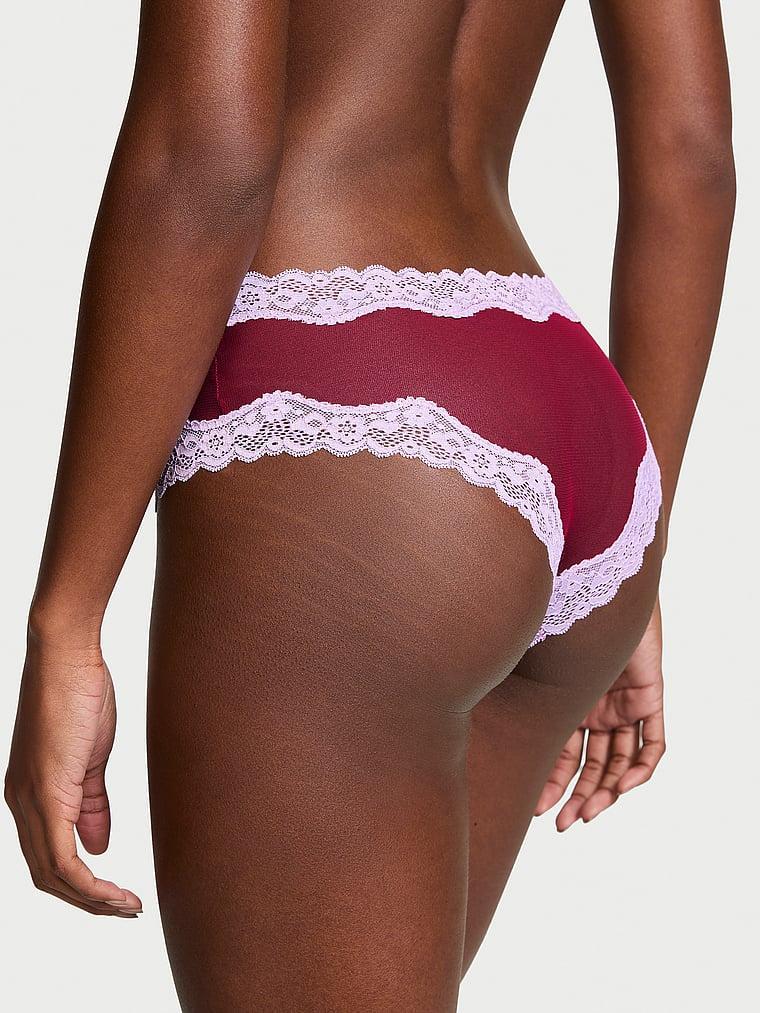 Tease Mesh Lace-Trim Cheeky Panty Product Image