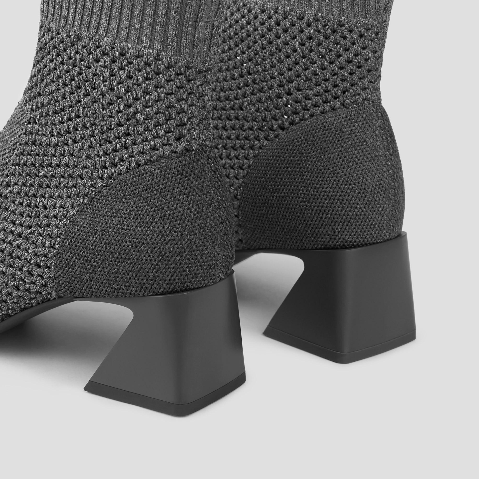 Square-Toe Perforated Heeled Boots (Melissa) Product Image