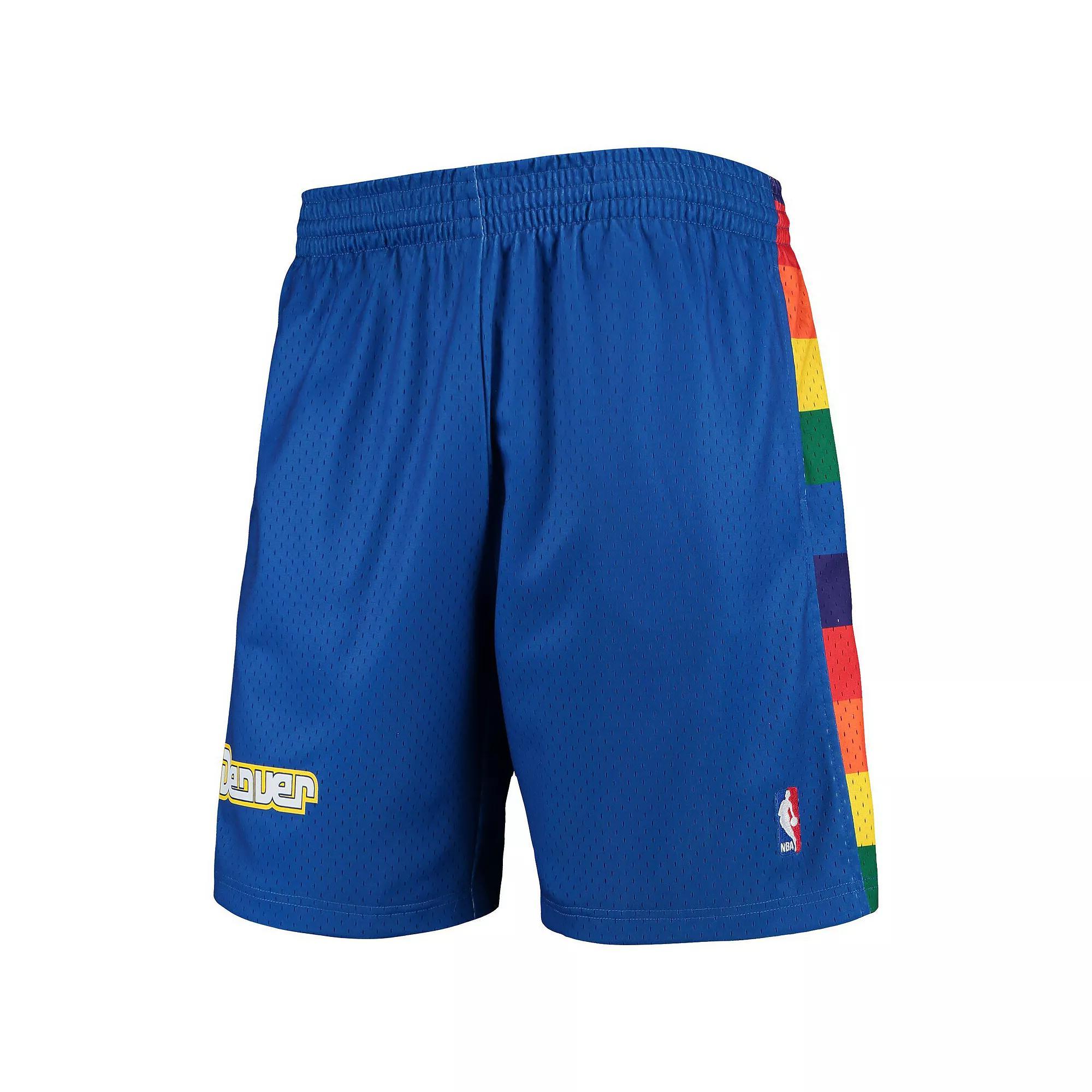 Men's Mitchell & Ness Royal Denver Nuggets Hardwood Classics Team Swingman Shorts, Size: Large, Nug Blue Product Image