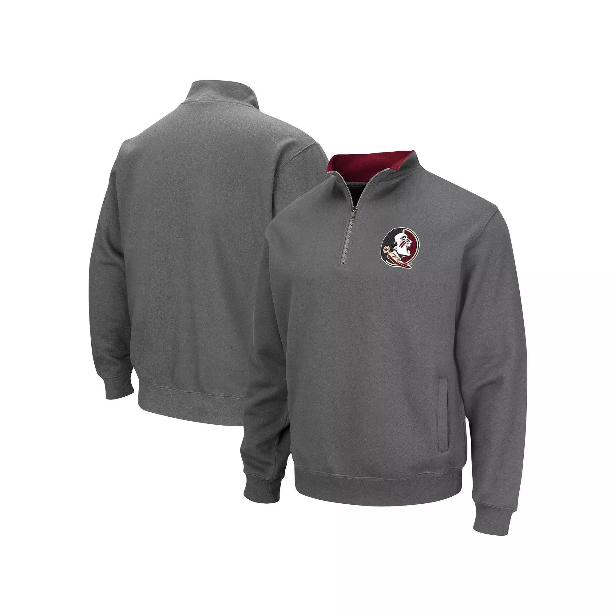 Men's Colosseum Charcoal Florida State Seminoles Tortugas Logo Quarter-Zip Pullover Jacket,  Product Image