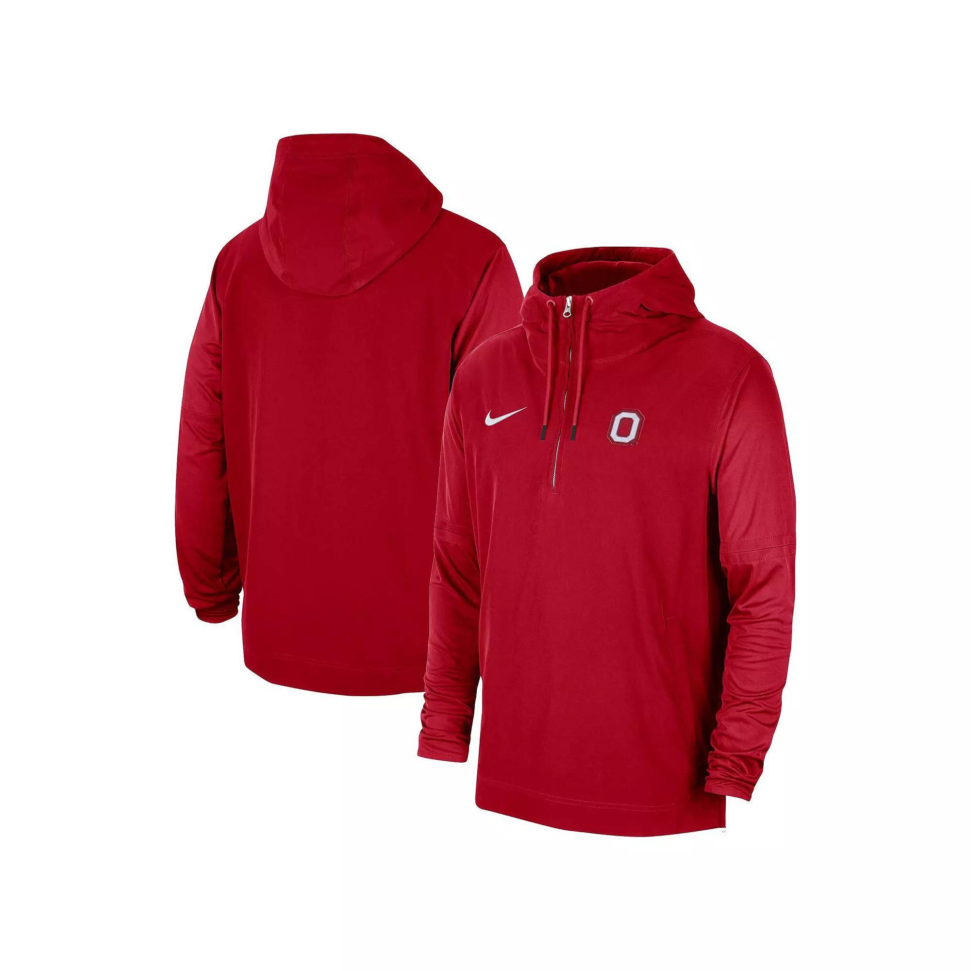 Men's Nike Scarlet Ohio State Buckeyes 2023 Sideline Player Quarter-Zip Hoodie Jacket,  Product Image