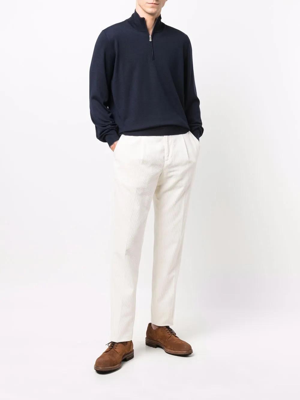 BRUNELLO CUCINELLI Slim-cut Tailored Trousers In Cream Product Image