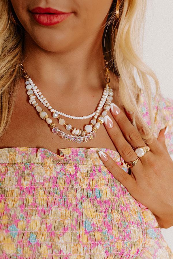 Well Loved Layered Necklace In White Product Image