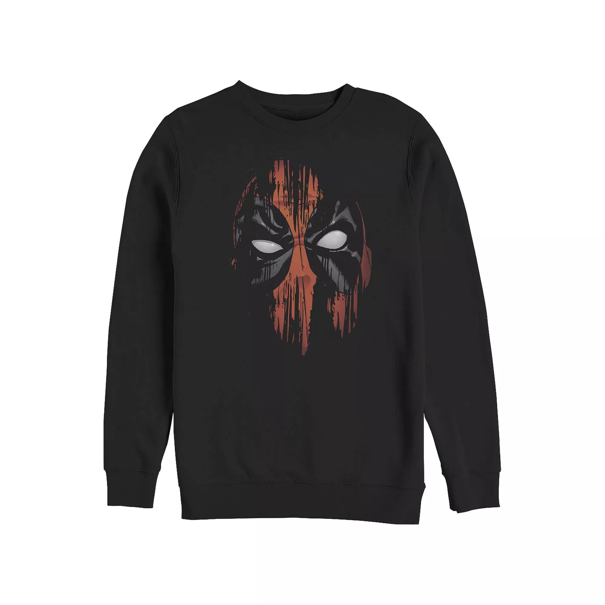 Big & Tall Marvel Deadpool Distressed Mask Graphic Fleece, Men's, Size: 3XL Tall, Black Product Image