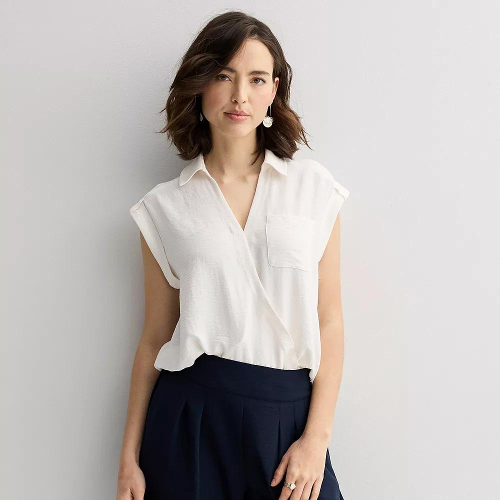 Women's Nine West Dolman Surplice Shirt, Size: XXL, Santorini Blue Product Image