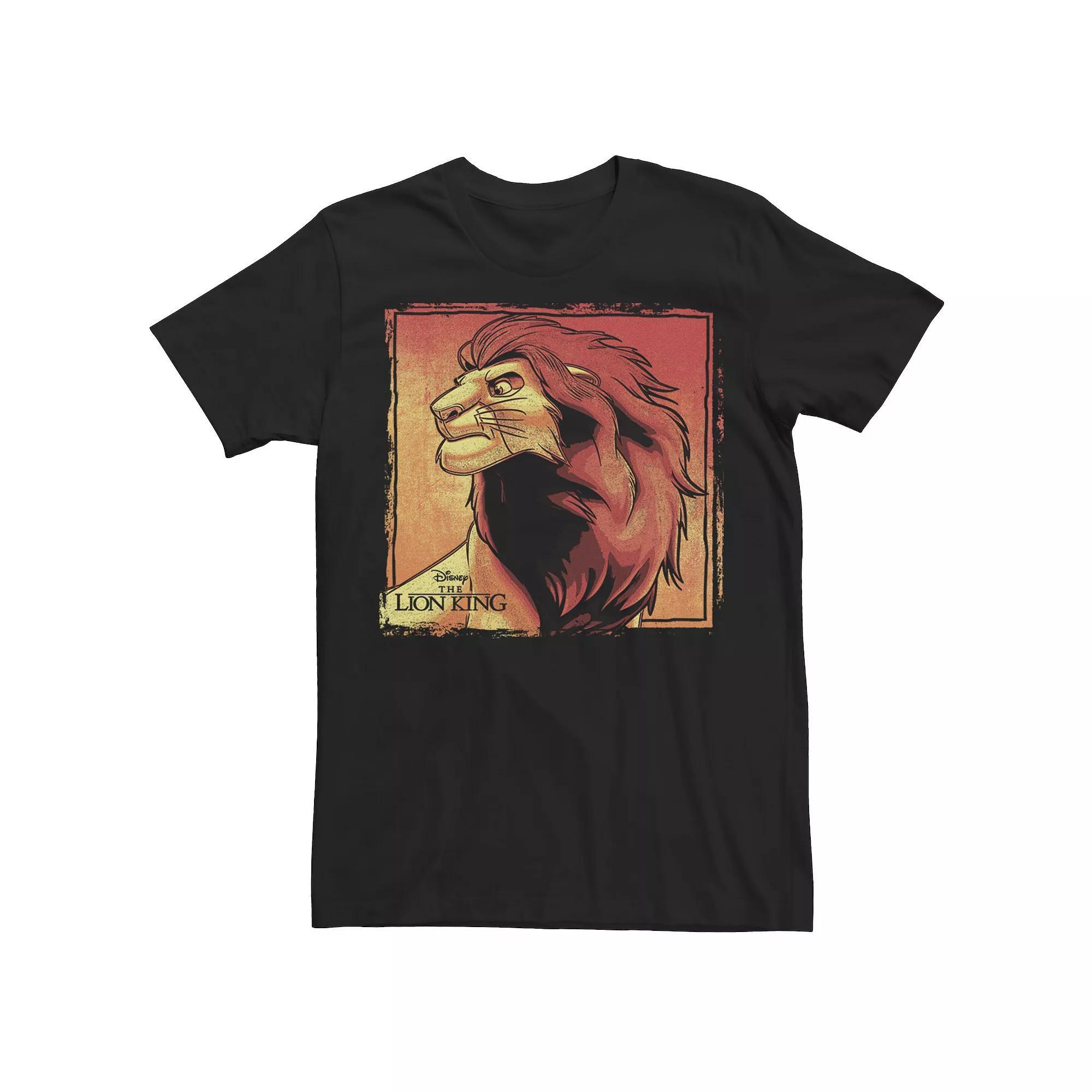Men's Disney's The Lion King Simba Painted Portrait Logo Tee, Size: Large, Black Product Image