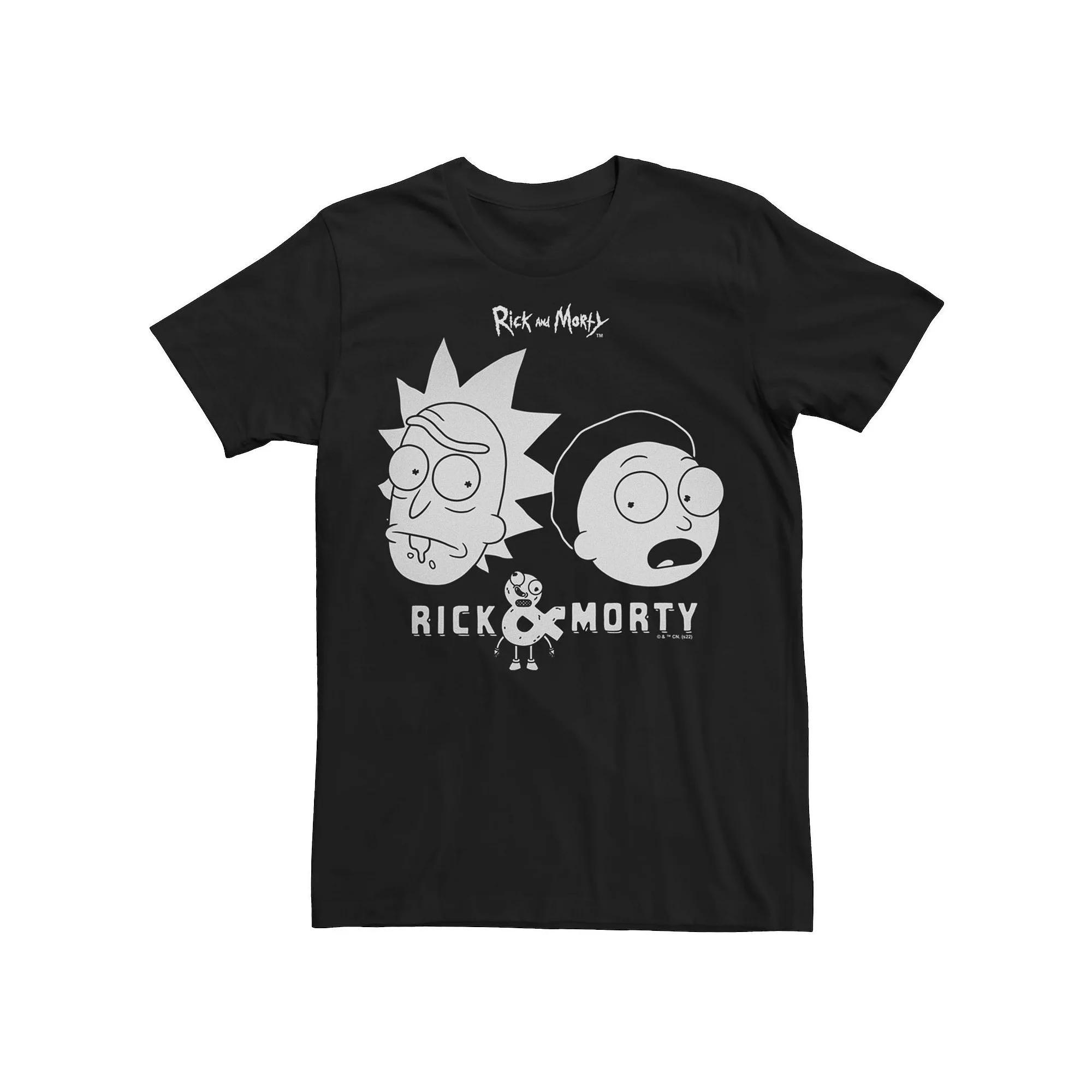 Men's Rick And Morty Logo Face Tee, Size: XXL, Black Product Image