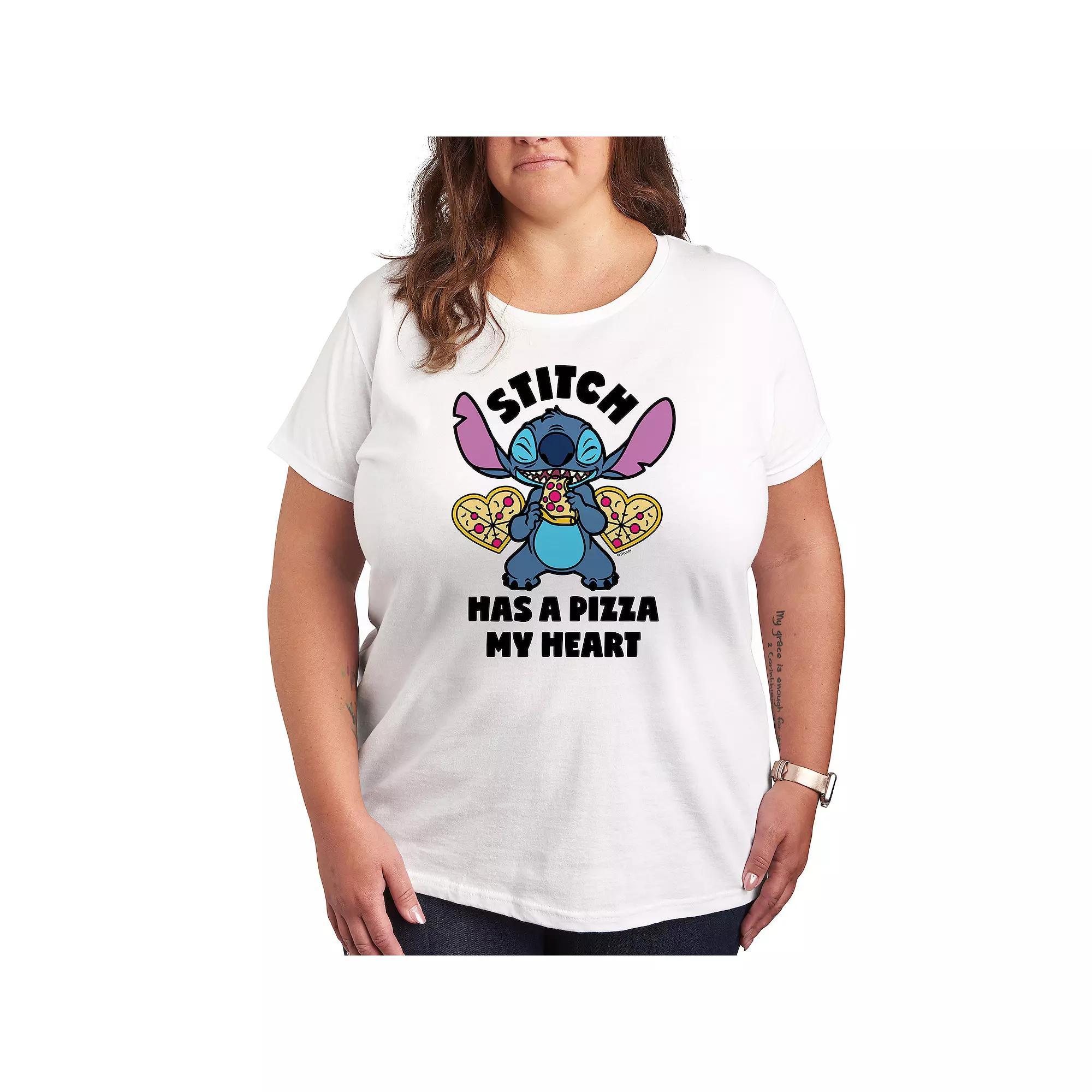 Disney's Lilo & Stitch Plus Pizza My Heart Graphic Tee, Women's,  Product Image