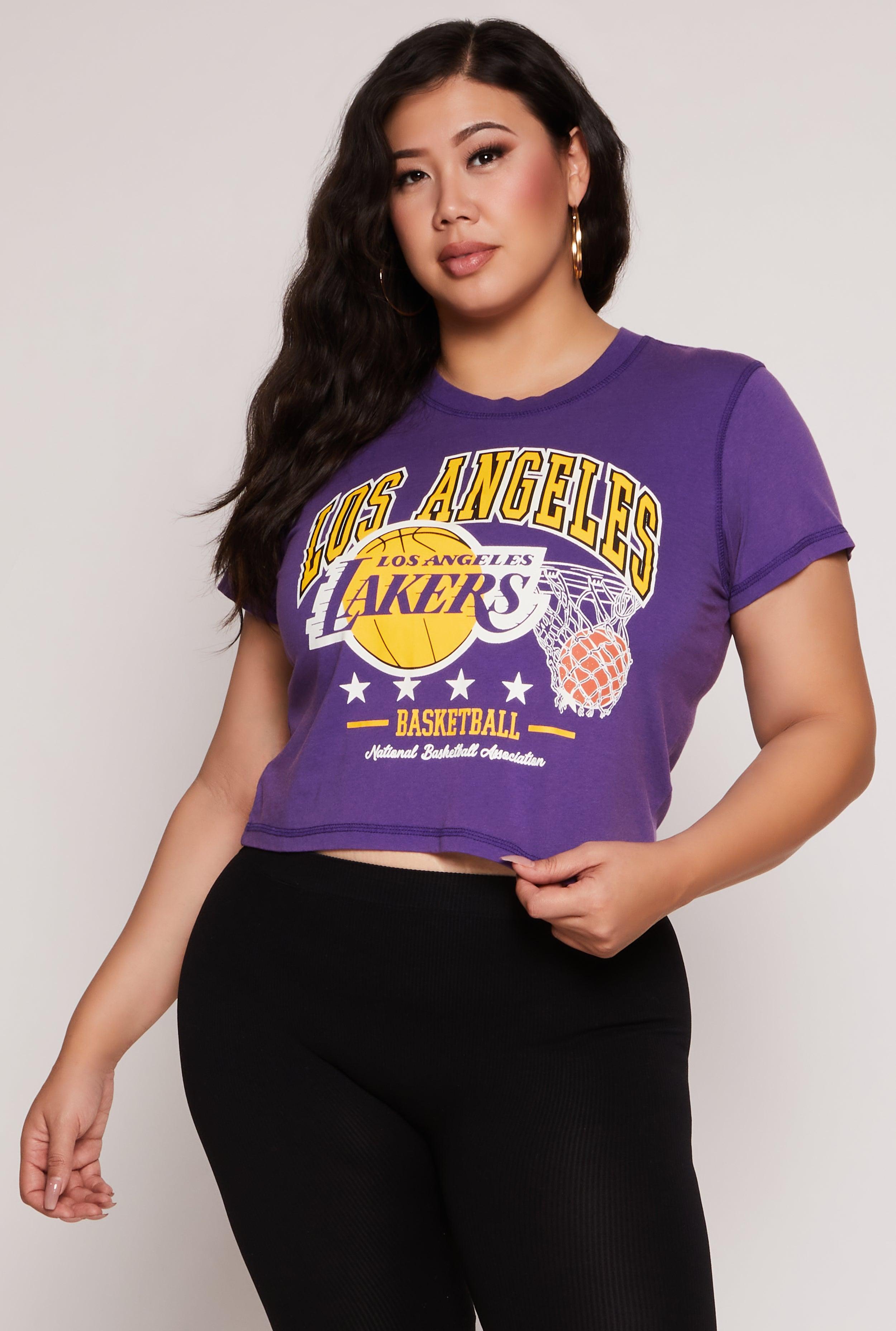 Womens Plus Size NBA Los Angeles Lakers Graphic Crop Top Product Image