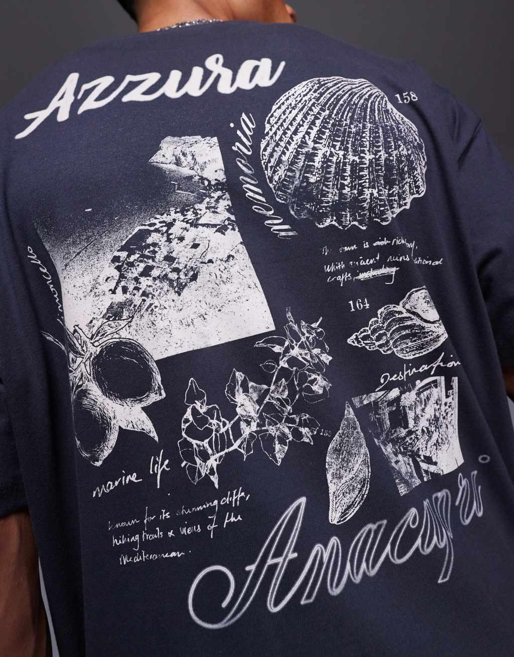 ASOS DESIGN oversized t-shirt with scenic graphics in charcoal Product Image