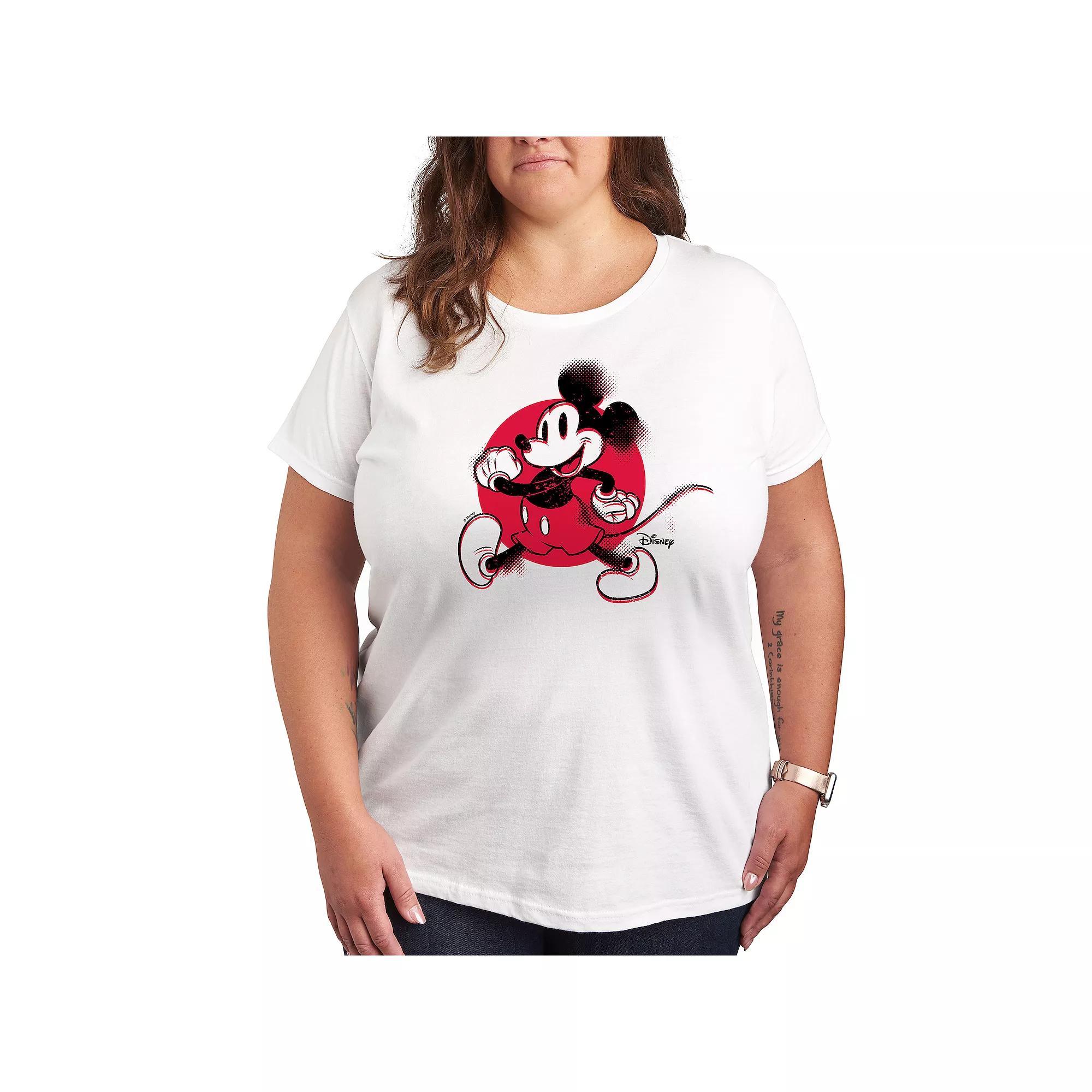 Disney's Mickey Mouse Plus Retro Glitch Graphic Tee, Women's,  Product Image
