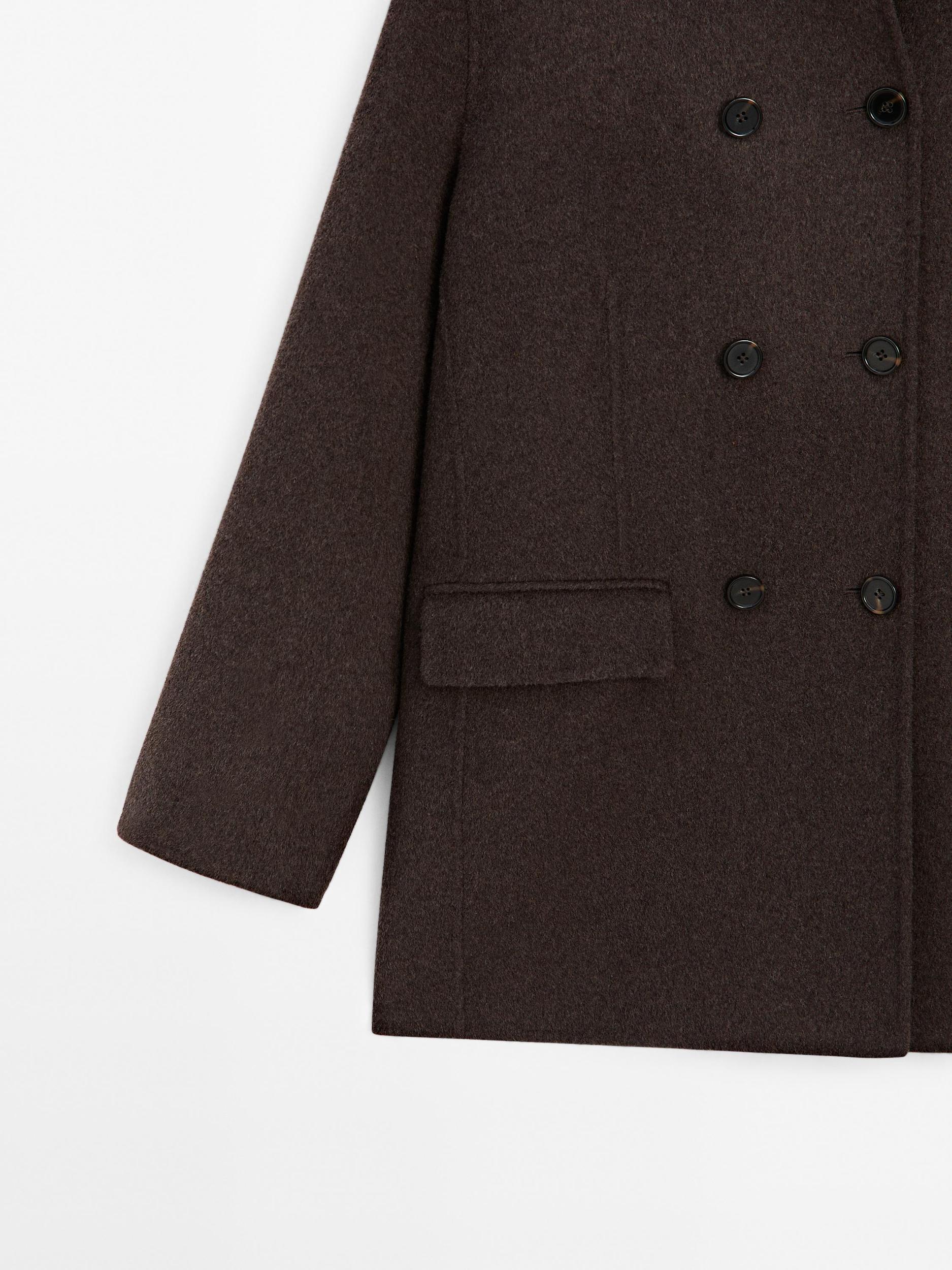 Wool blend coat with tuxedo collar Product Image