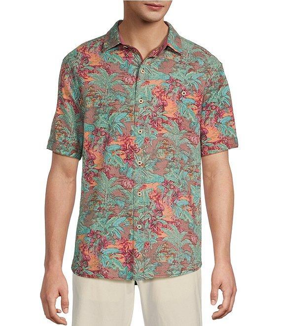 Tommy Bahama Big & Tall Nova Wave Retro Vibes Short Sleeve Seersucker Shirt Product Image