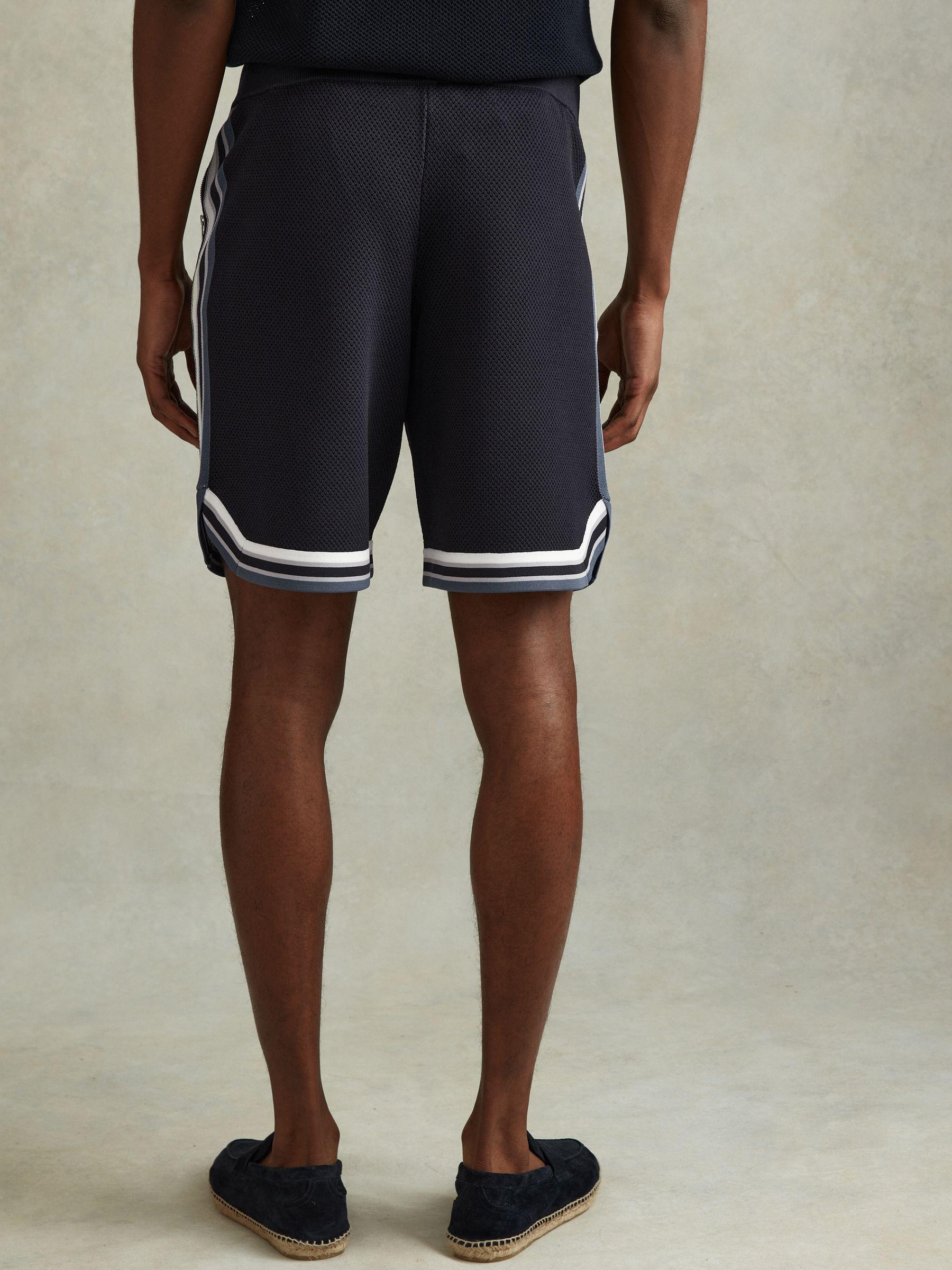 Knitted Elasticated Waist Shorts in Navy Multi Product Image