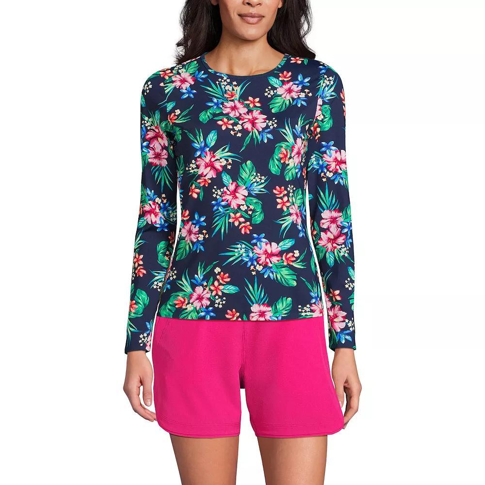 Petite Lands' End UPF 50 Long Sleeve Rash Guard, Women's,  Product Image