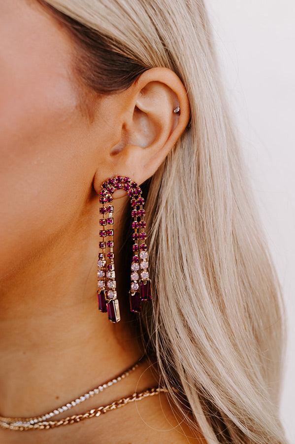 Luxe Feeling Earrings in Fuchsia Product Image