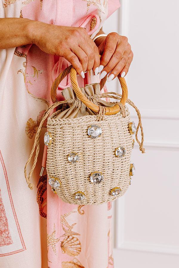 All The Vibes Straw Woven Bucket Bag in Natural Product Image