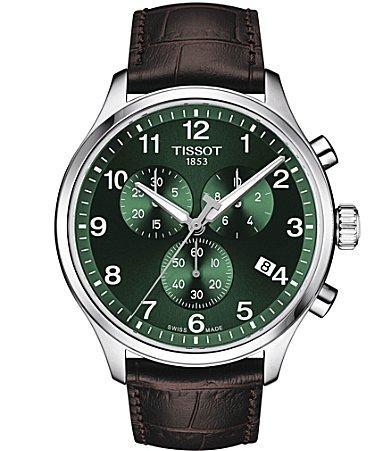 Tissot Mens Chrono XL Classic Chronograph Brown Leather Strap Watch Product Image