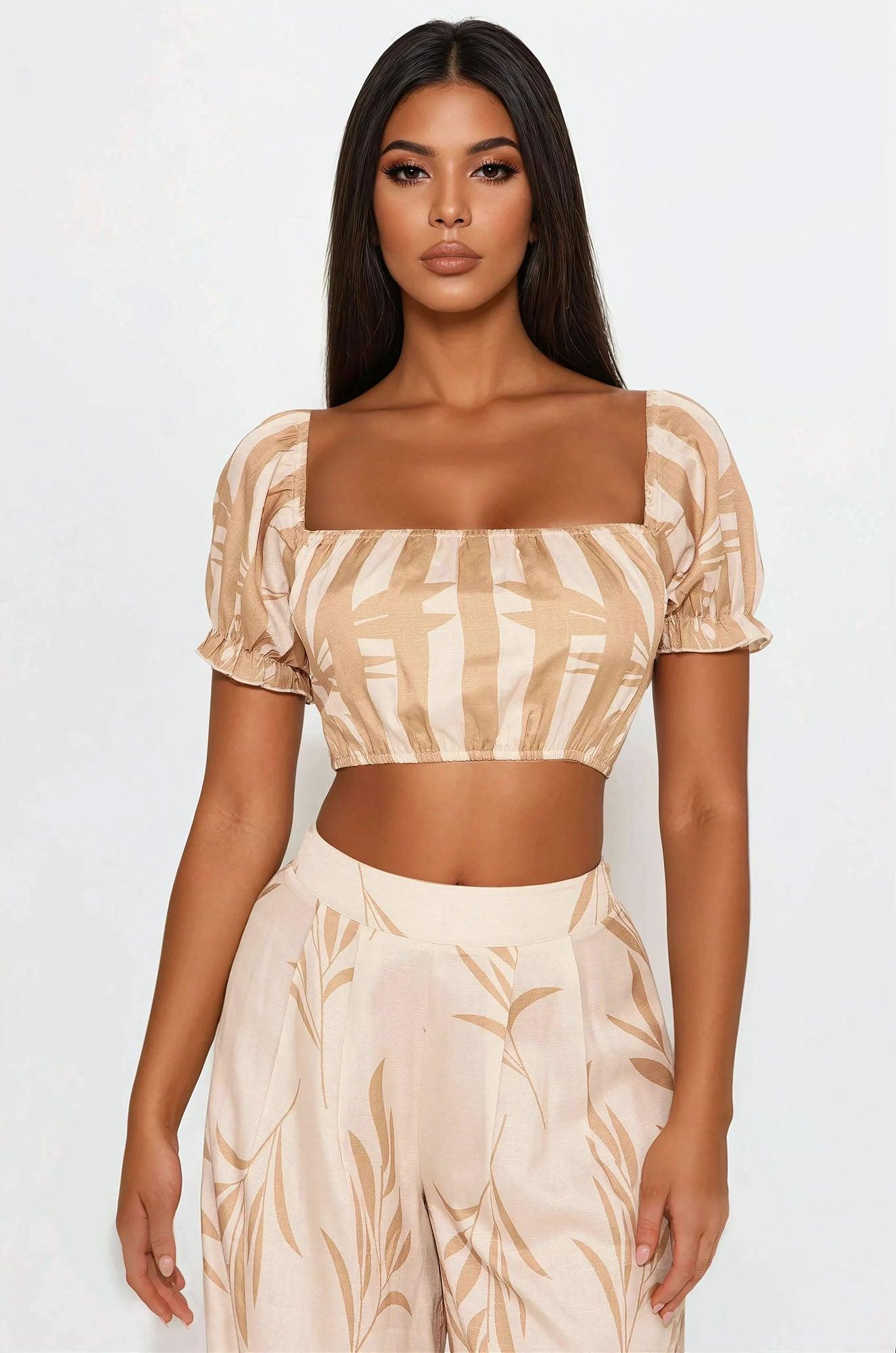 Zoey Pant Set - Taupe/combo Product Image