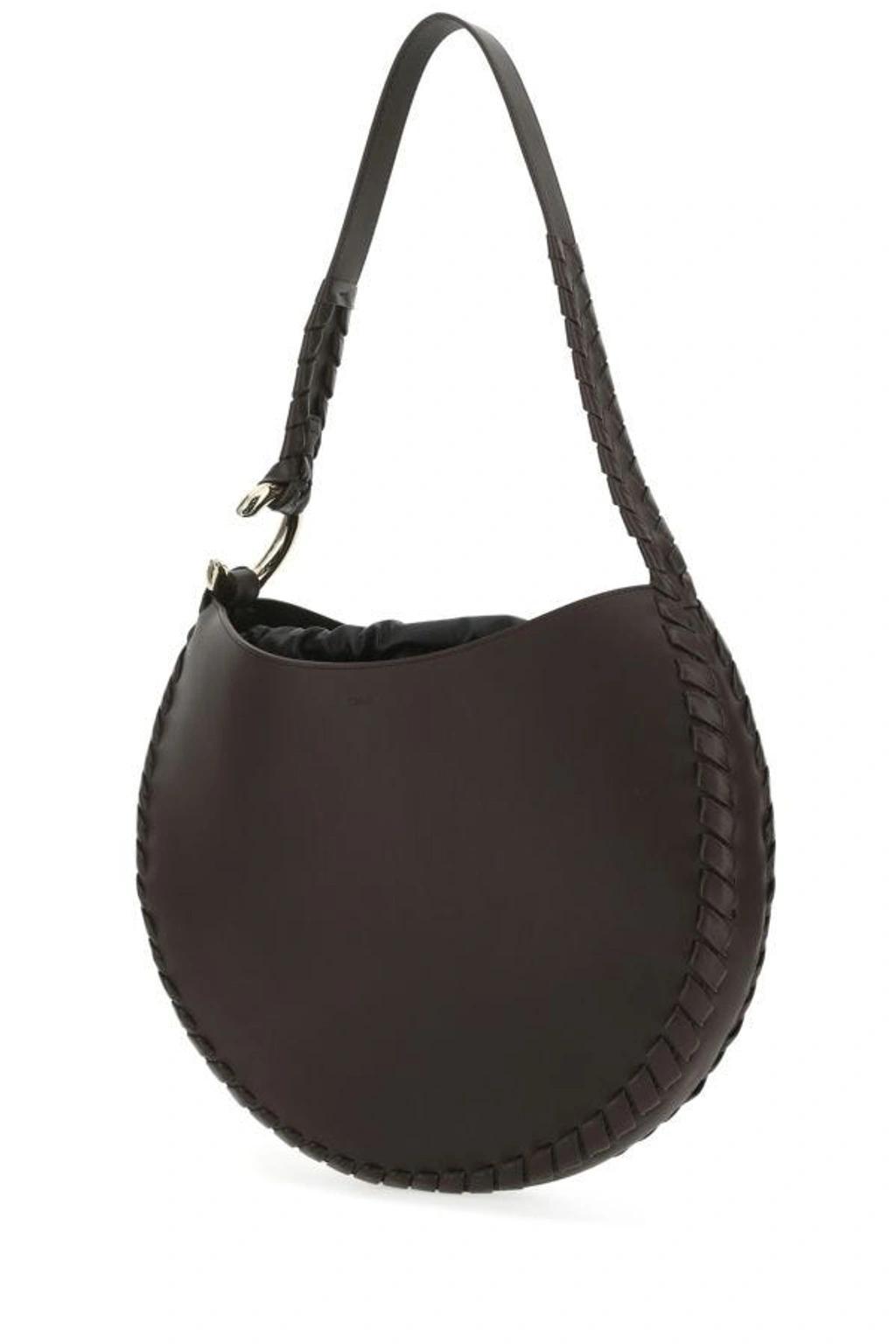 Chloe Woman Dark Brown Leather Large Mate Shoulder Bag Product Image