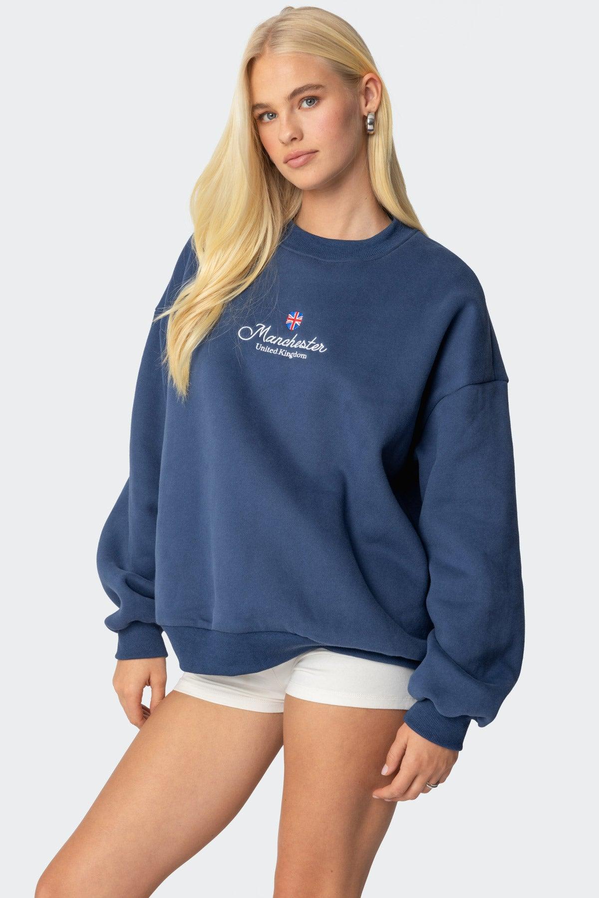 Manchester Embroidered Oversized Sweatshirt Product Image