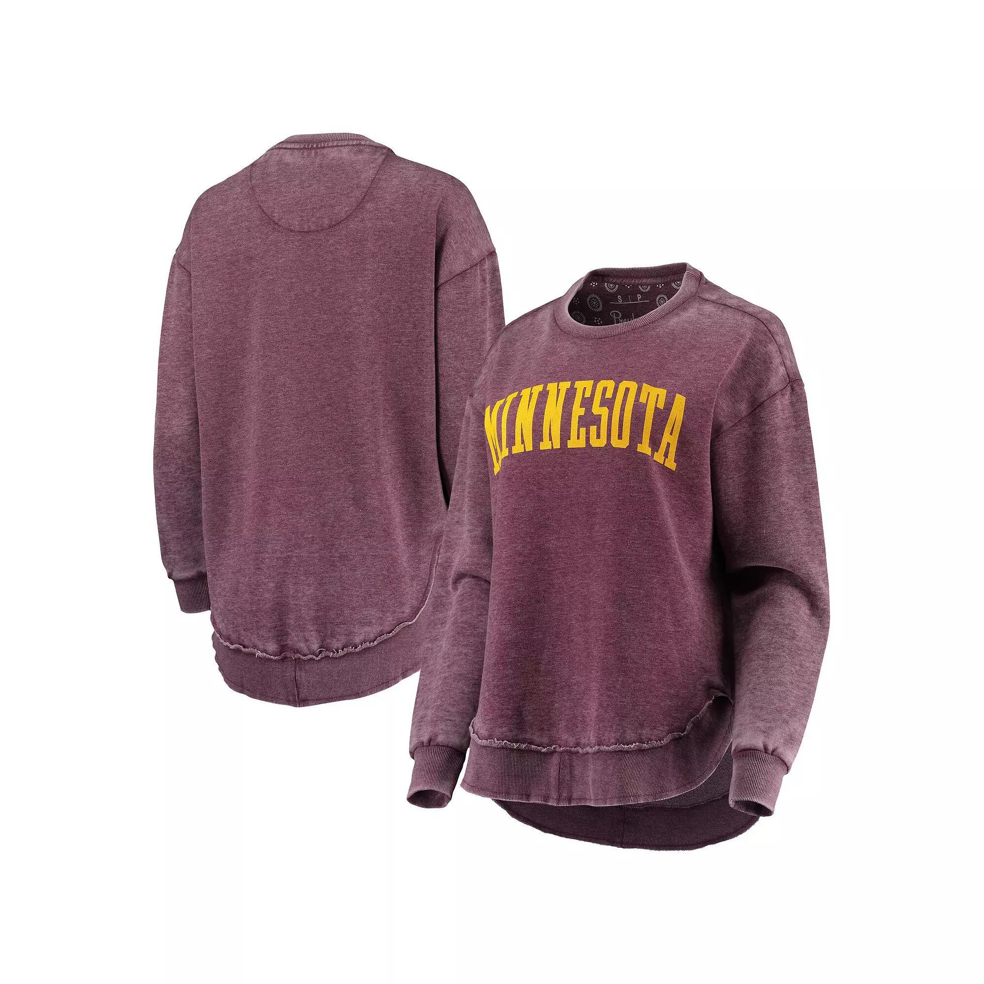 Women's Pressbox Maroon Minnesota Golden Gophers Vintage Wash Pullover Sweatshirt, Size: Small, Red Product Image