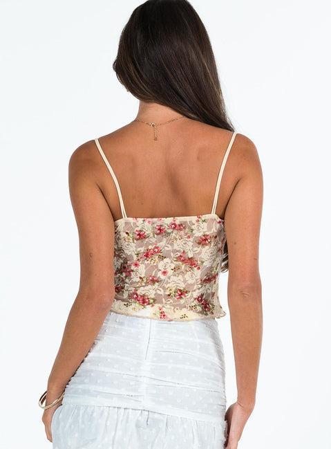 Amessa Lace Top Floral Product Image