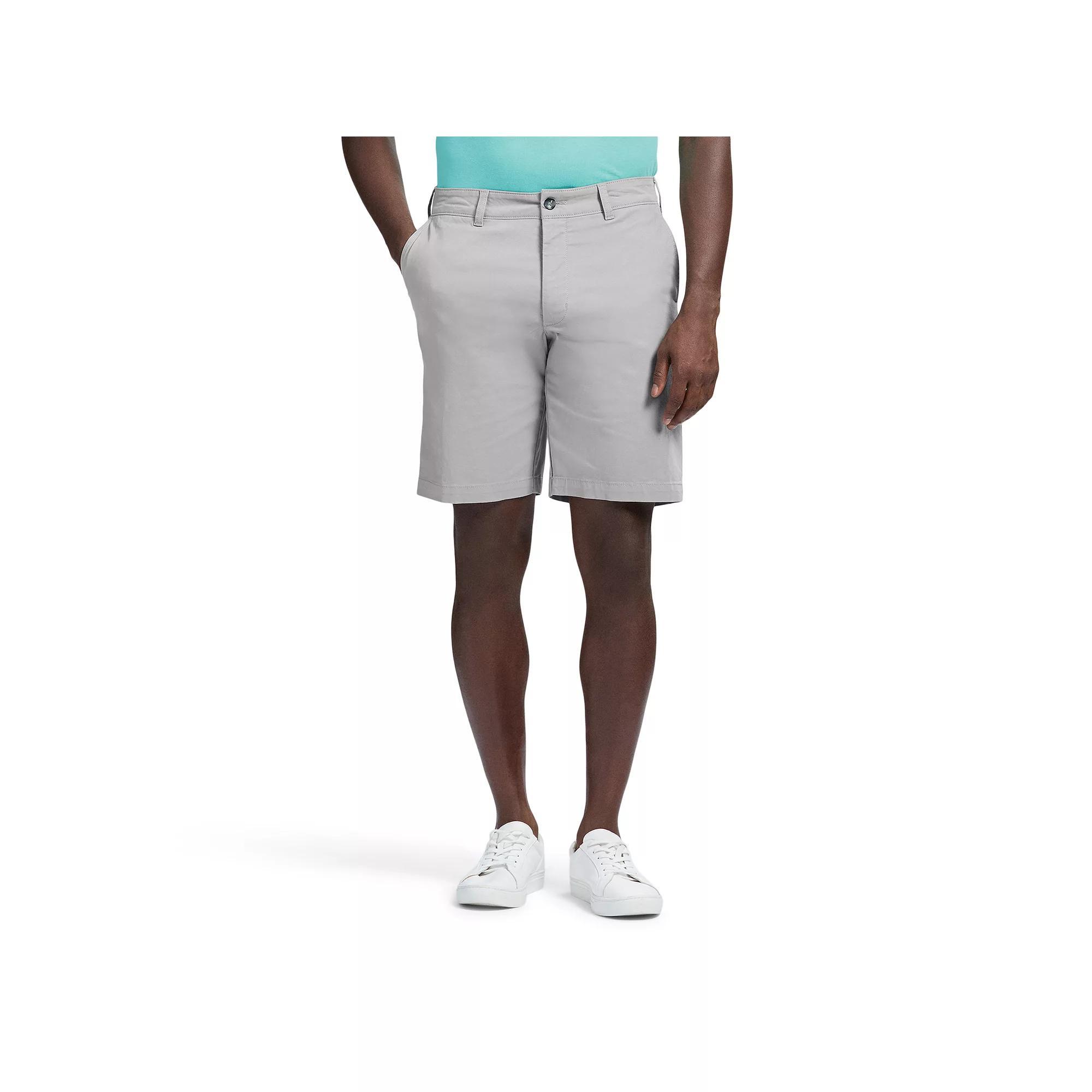 Men's IZOD Saltwater Flat Front Chino Shorts, Size: 40, Cinder Block Product Image