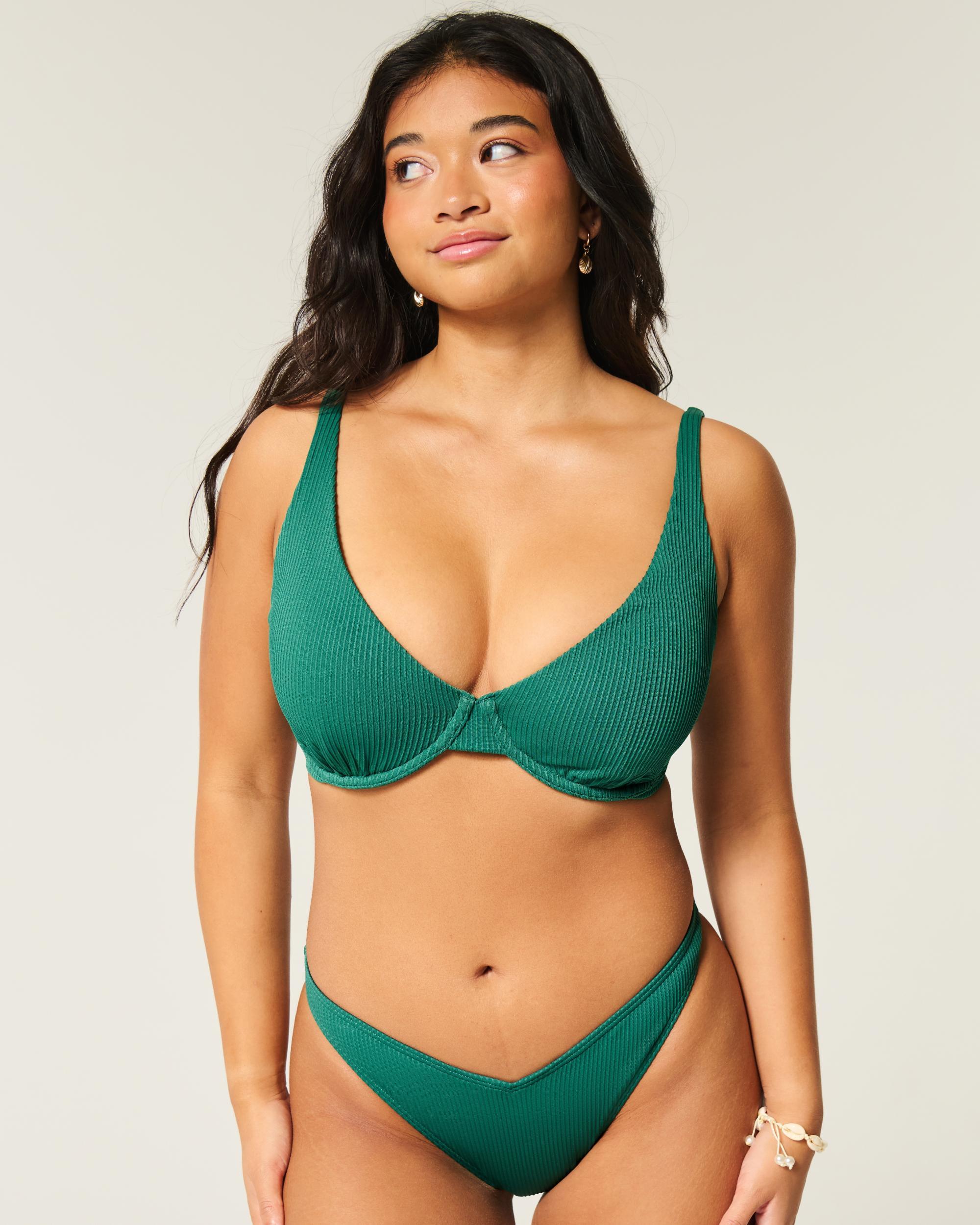 Curvy High Apex Ribbed Underwire Bikini Top Product Image
