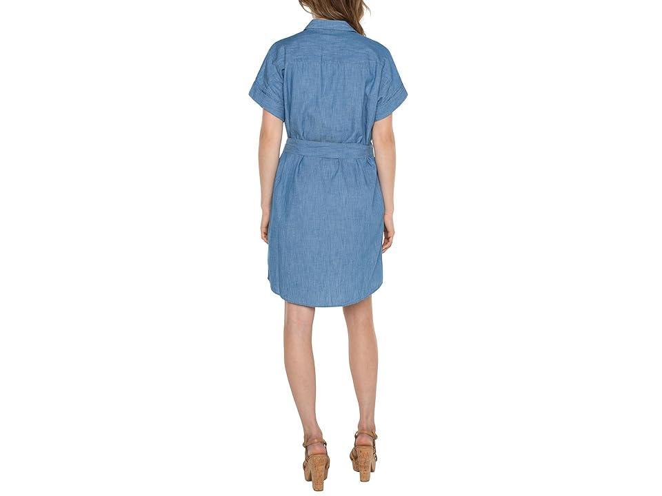 Liverpool Los Angeles Cotton Chambray Shirt Dress Product Image