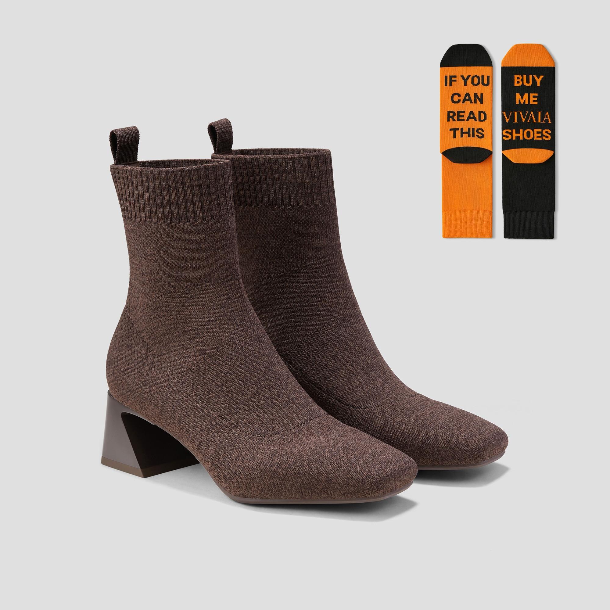 Square-Toe Water-Repellent Boots (Margot Wedge Bootie) Product Image