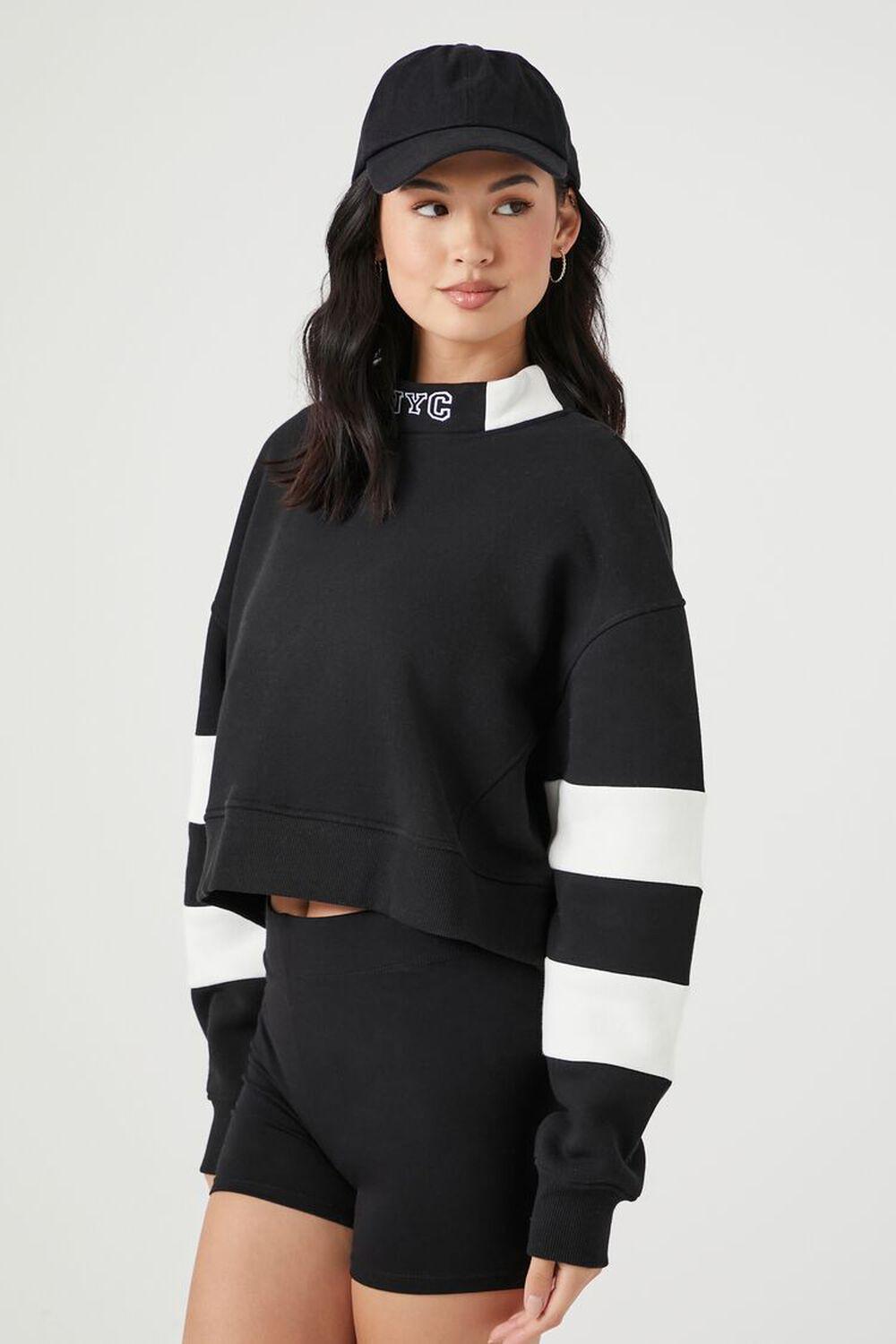 Fleece NYC Striped Graphic Pullover | Forever 21 Product Image