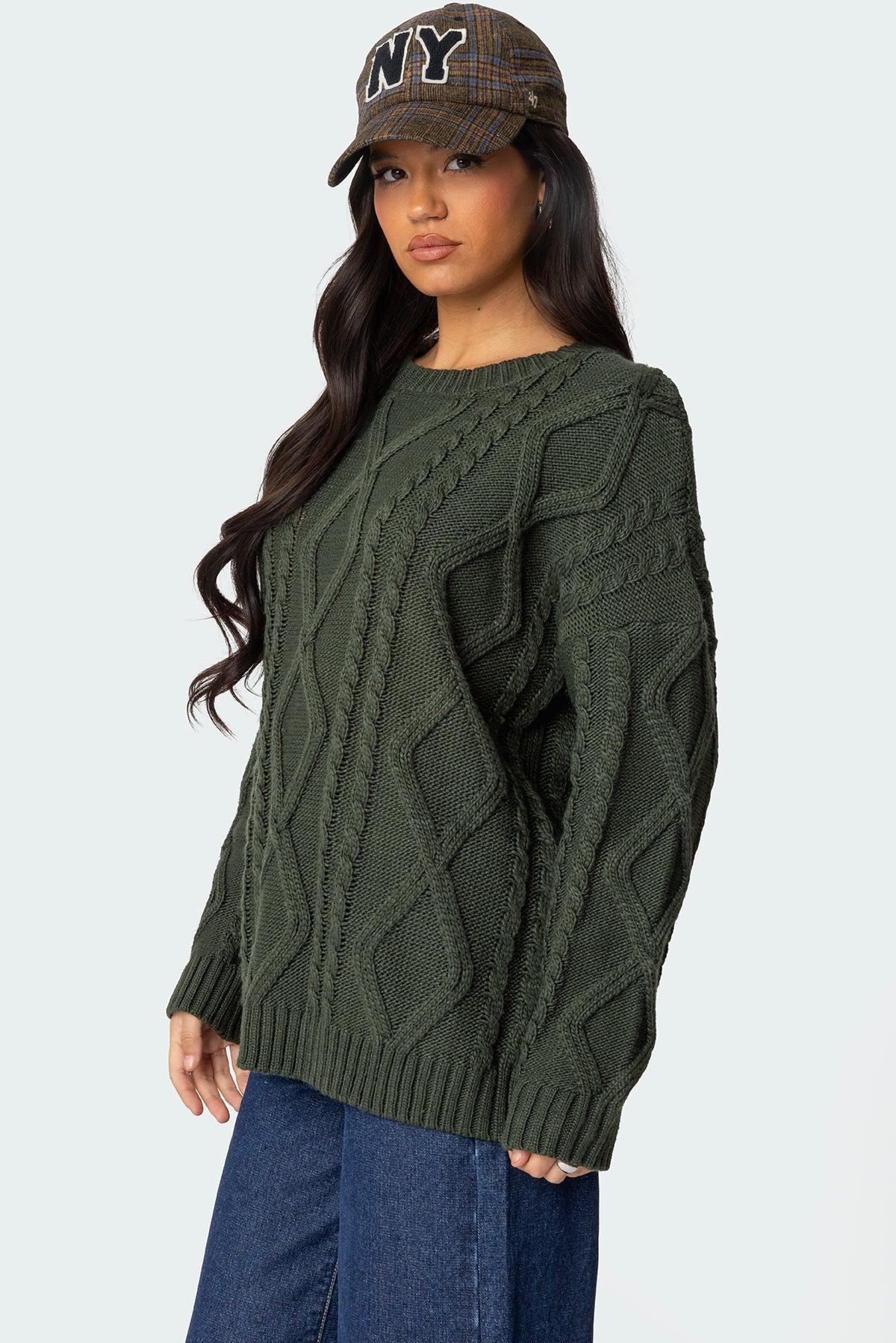 Kennedy Oversized Cable Knit Sweater Product Image