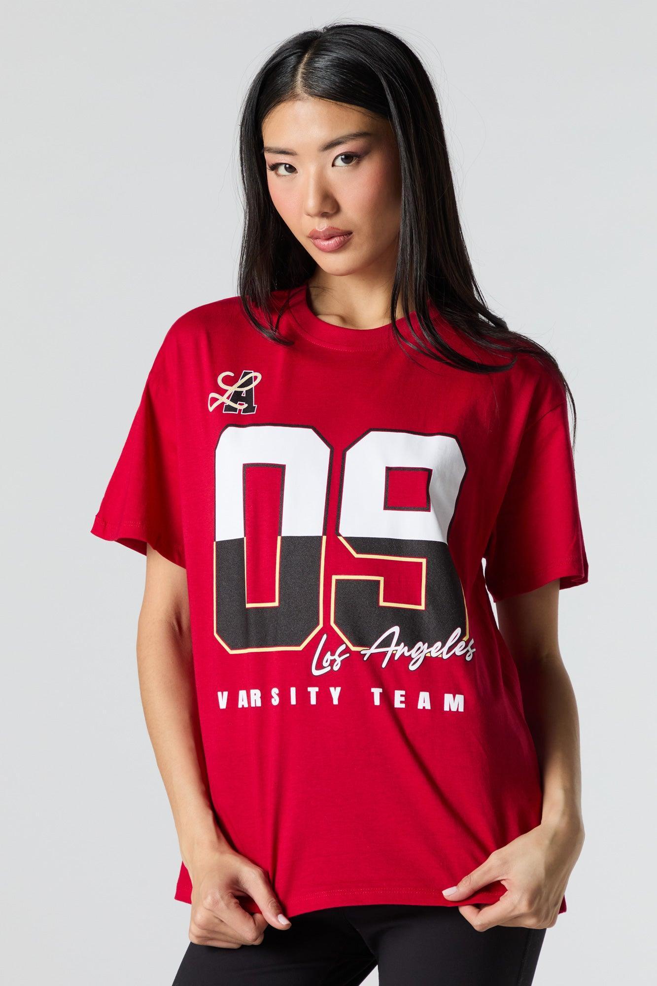 LA Varsity Team Graphic Boyfriend T-Shirt Female Product Image